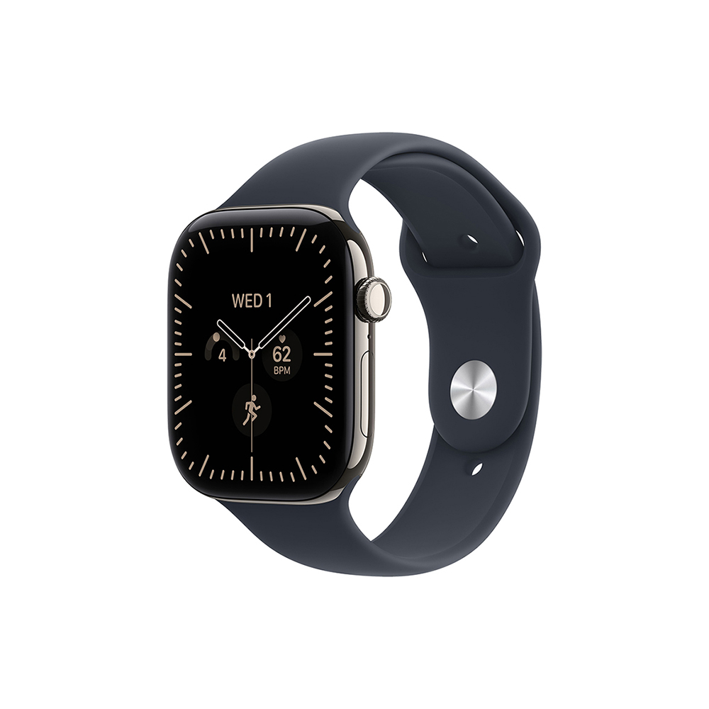 Watch S12 Cellular 42 mm – titanové pouzdro Přírodní, sportovní řemínek Námořnická modrá – S/M