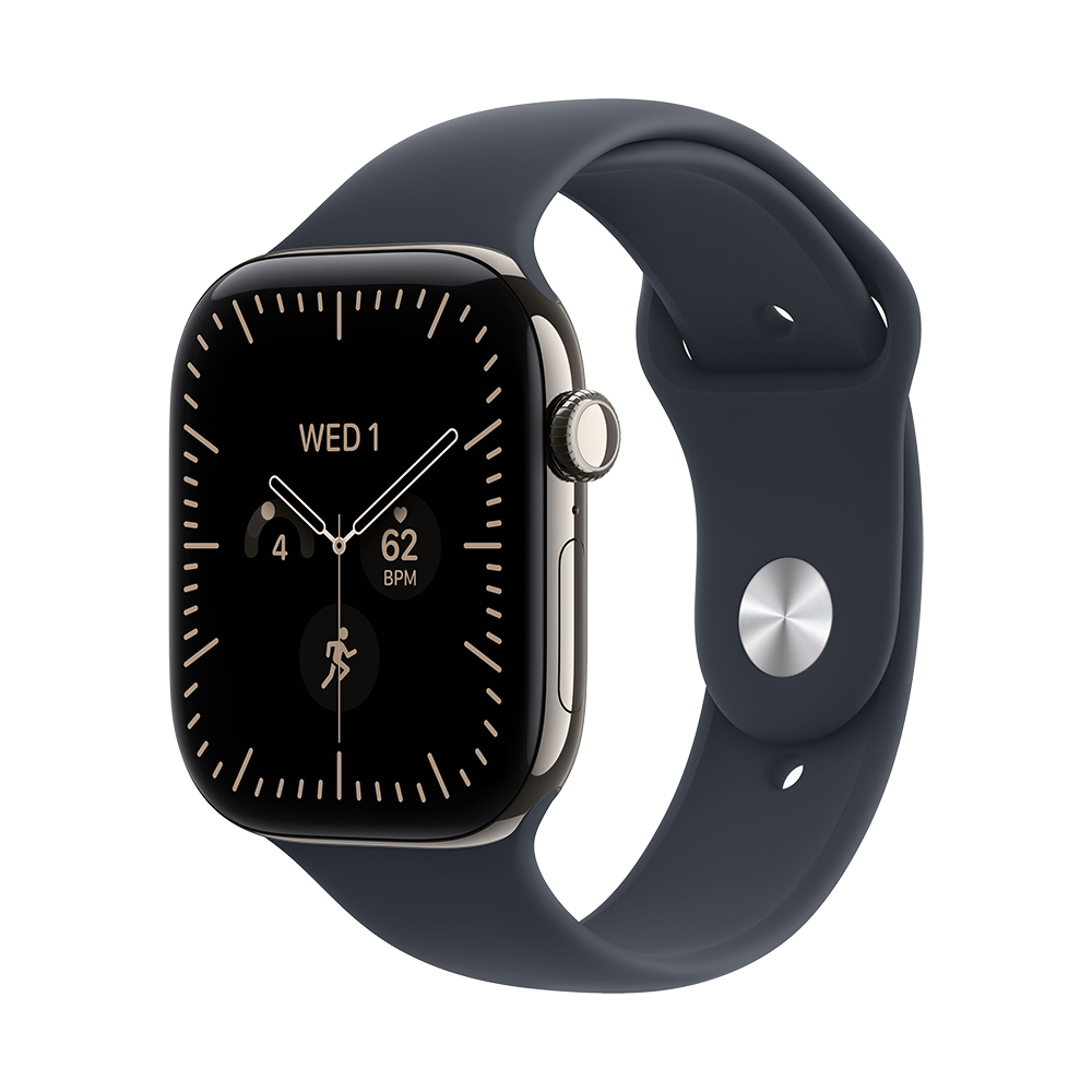 Watch S12 Cellular 46 mm – titanové pouzdro Přírodní, sportovní řemínek Námořnická modrá – S/M – foto 1