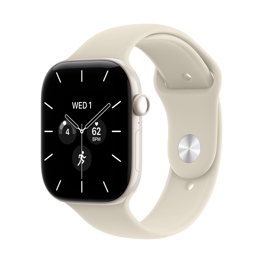 Watch S12 Cellular 46 mm – keramické pouzdro Perlově bílá, sportovní řemínek Písková – S/M