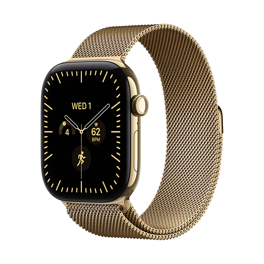 Watch S12 Cellular 46 mm – titanové pouzdro Zářivě zlatá, milánský tah Zářivě zlatá – S/M – foto 1
