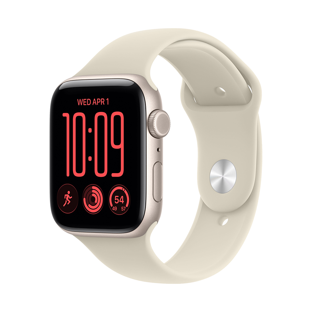 Watch SE3 v2 Cellular 44 mm – hliníkové pouzdro Hvězdně bílá, sportovní řemínek Písková – S/M