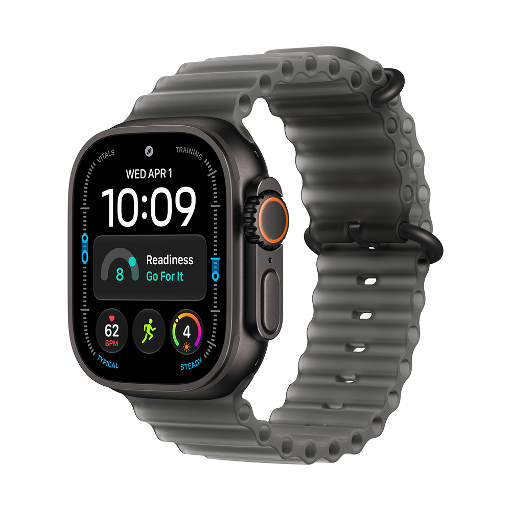 Watch Ultra 4 Cellular 49 mm – titanové pouzdro Černá, oceánský řemínek Průhledná černá