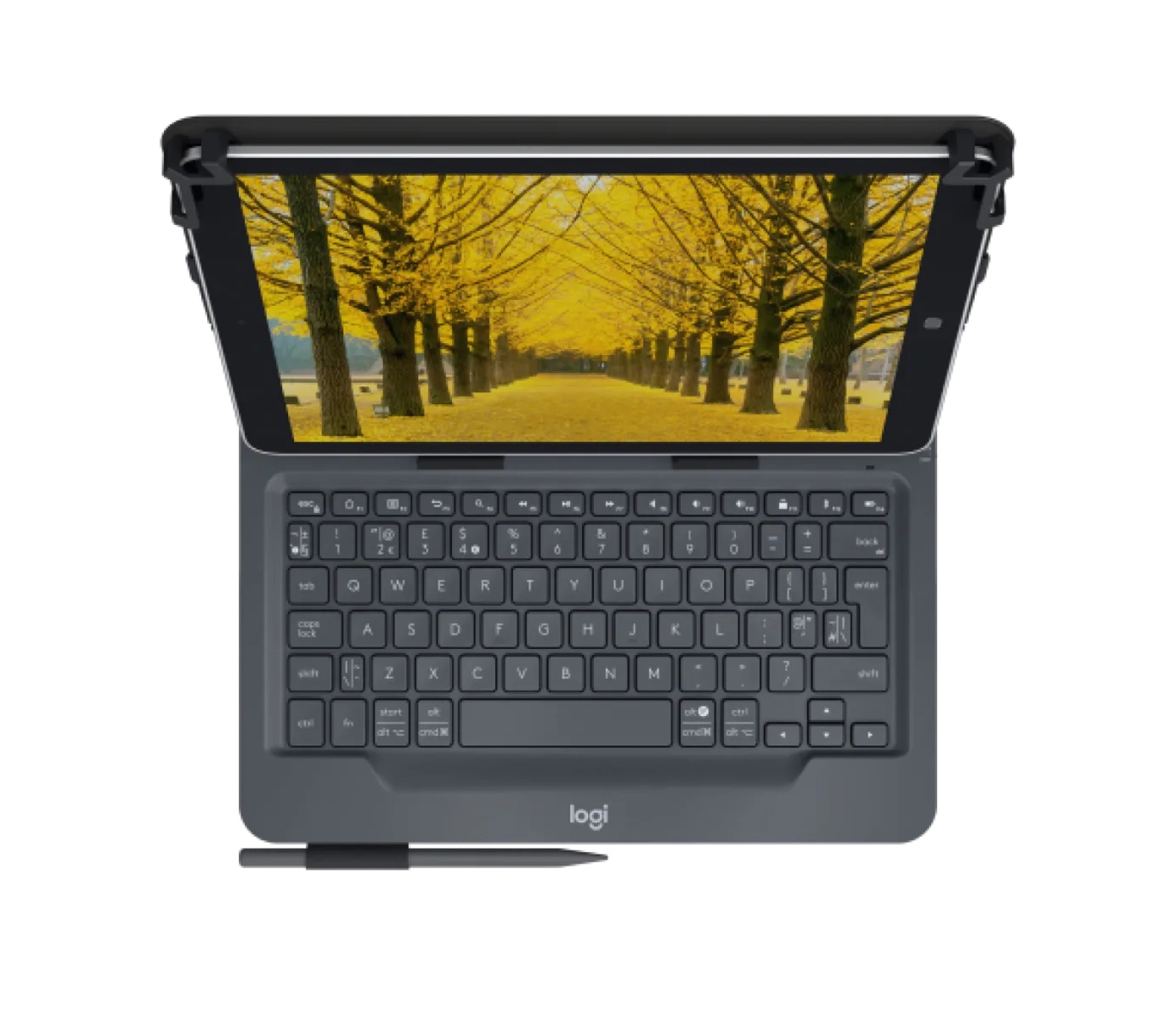Logitech Universal Folio Keyboard case with Bluetooth for 9-10 inch Apple, Android, Windows tablets for 9-10 inch tablets - Black - UK