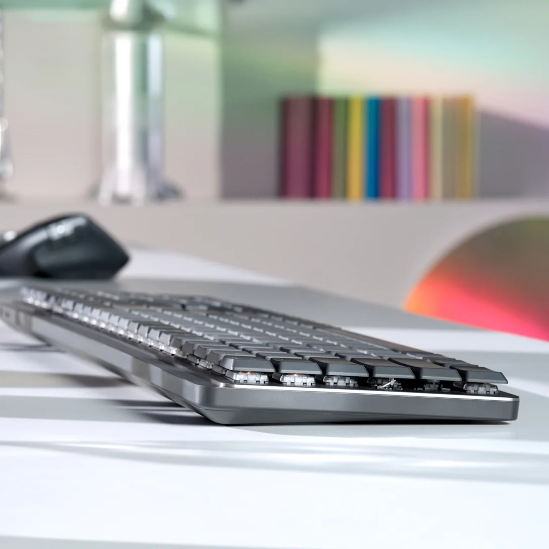 Logitech MX Mechanical Wireless Illuminated Performance Keyboard- 2.4GHZ/BT-N/A-EMEA28-935- Clicky - Graphite - US INT'L