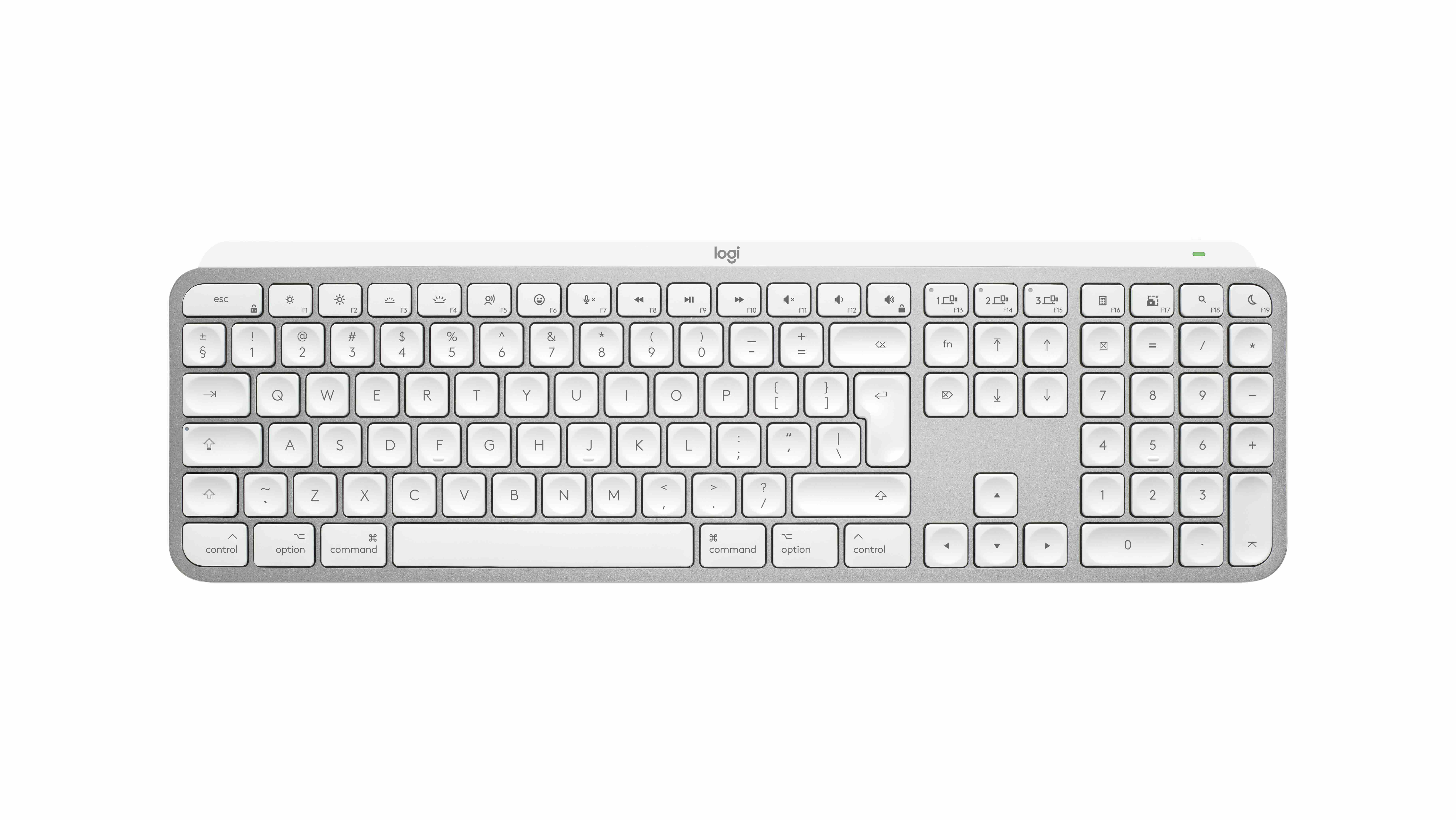 Logitech MX Keys S for Mac Compact Wireless Performance Mouse - Pale Grey - US/INT