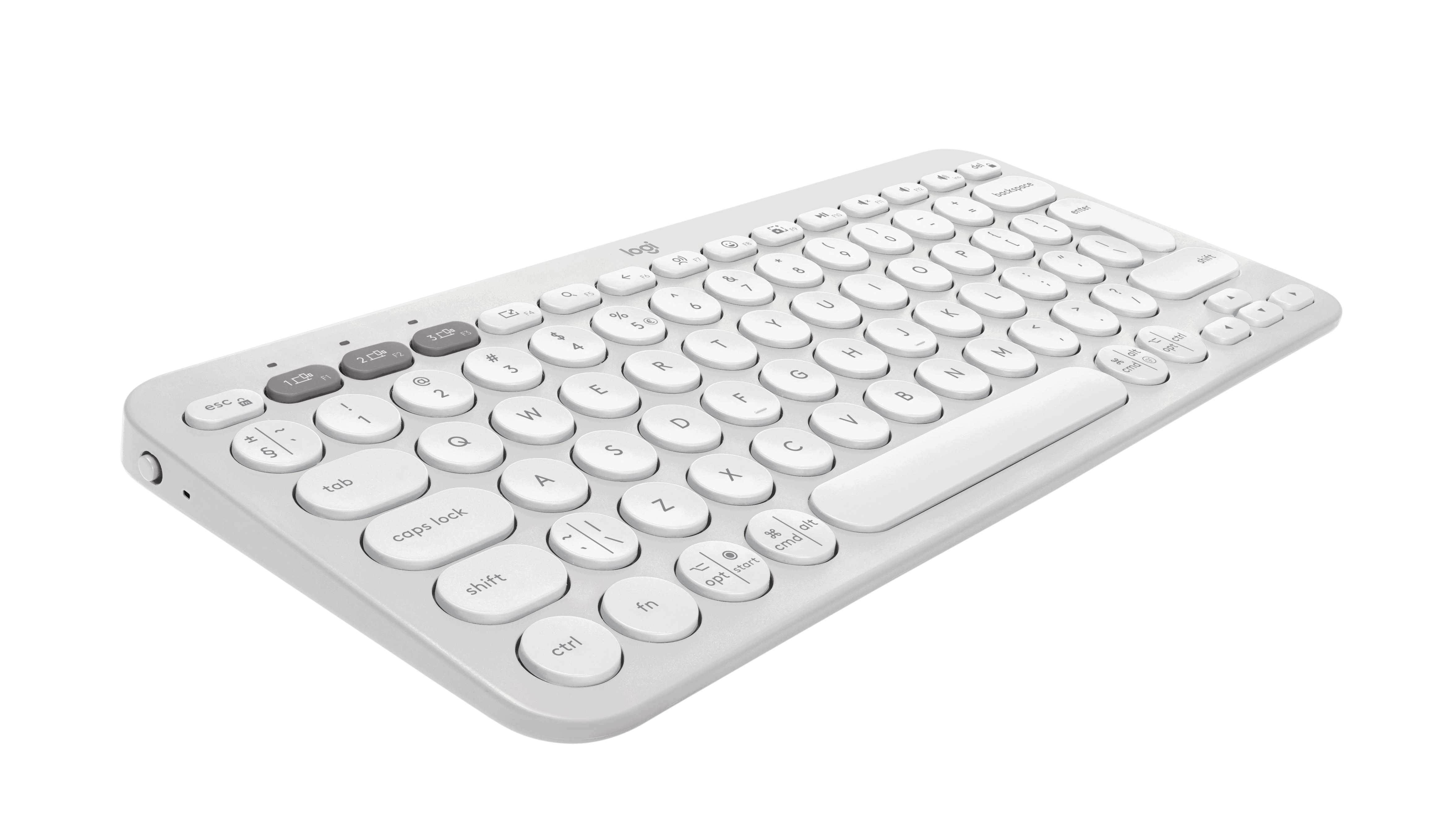 Logitech Pebble Keys 2 Slim, minimalist Bluetooth keyboard with customizable keys - Tonal White - US