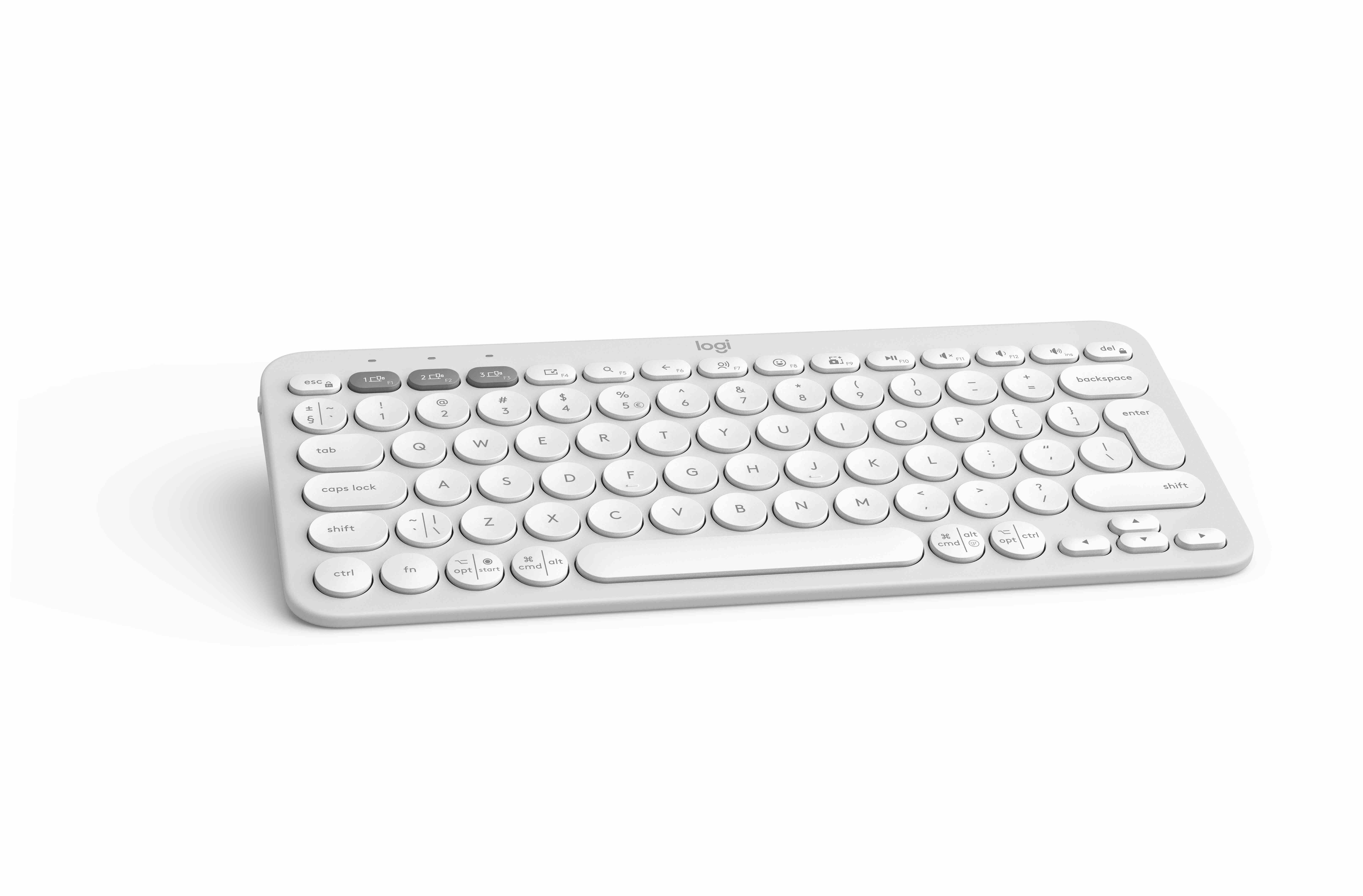 Logitech Pebble Keys 2 Slim, minimalist Bluetooth keyboard with customizable keys - Tonal White - US