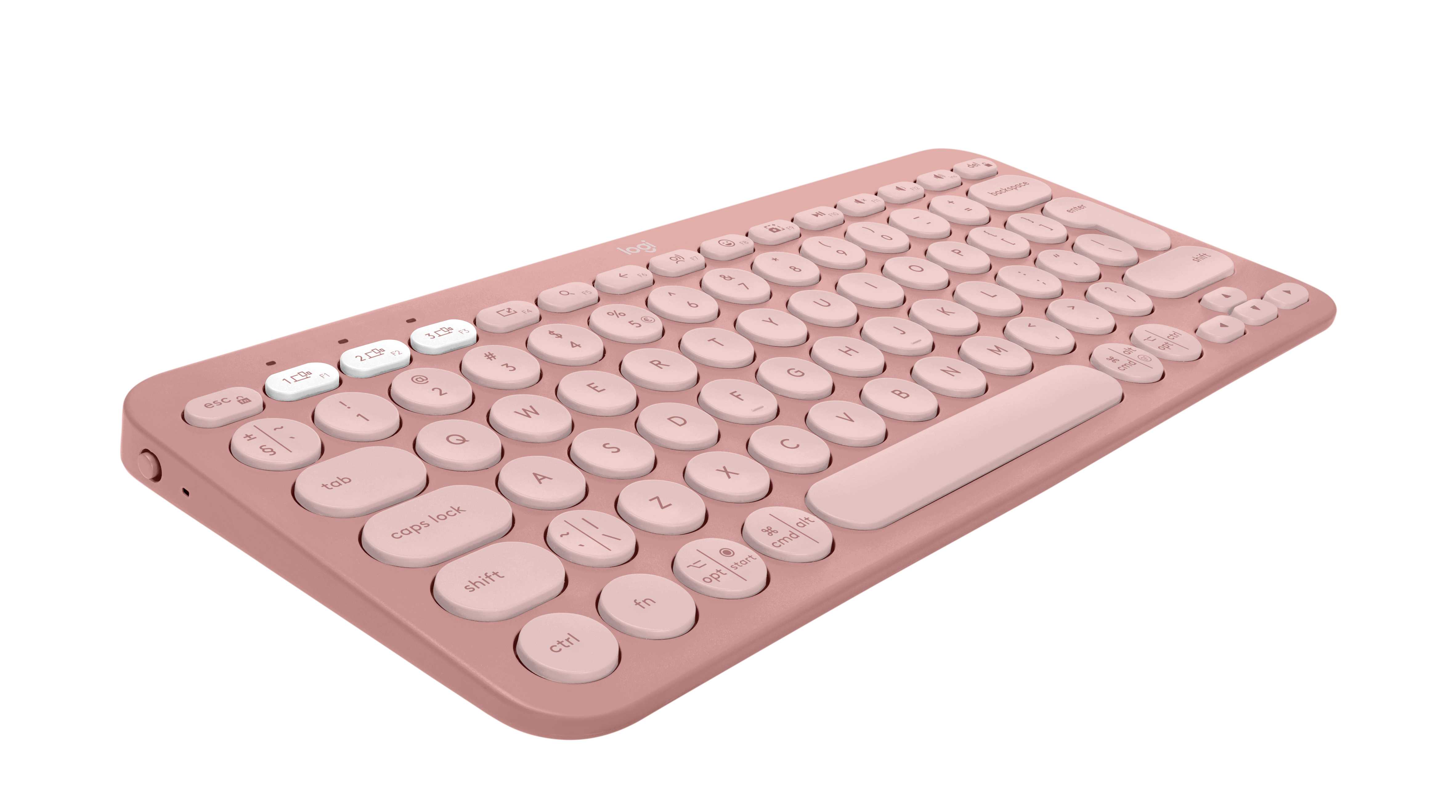 Logitech Pebble Keys 2 Slim, minimalist Bluetooth keyboard with customizable keys - Tonal Rose - US