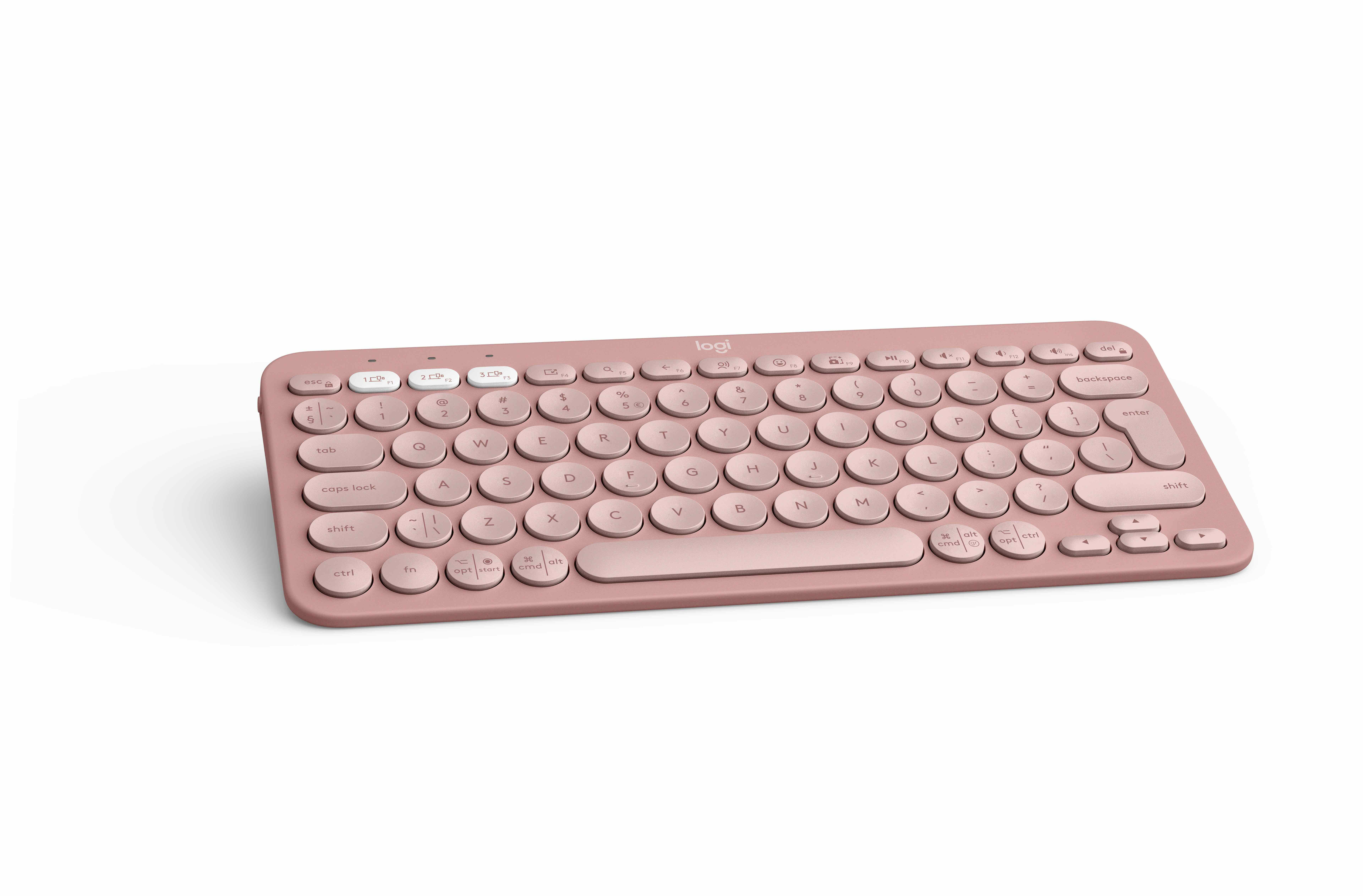 Logitech Pebble Keys 2 Slim, minimalist Bluetooth keyboard with customizable keys - Tonal Rose - US
