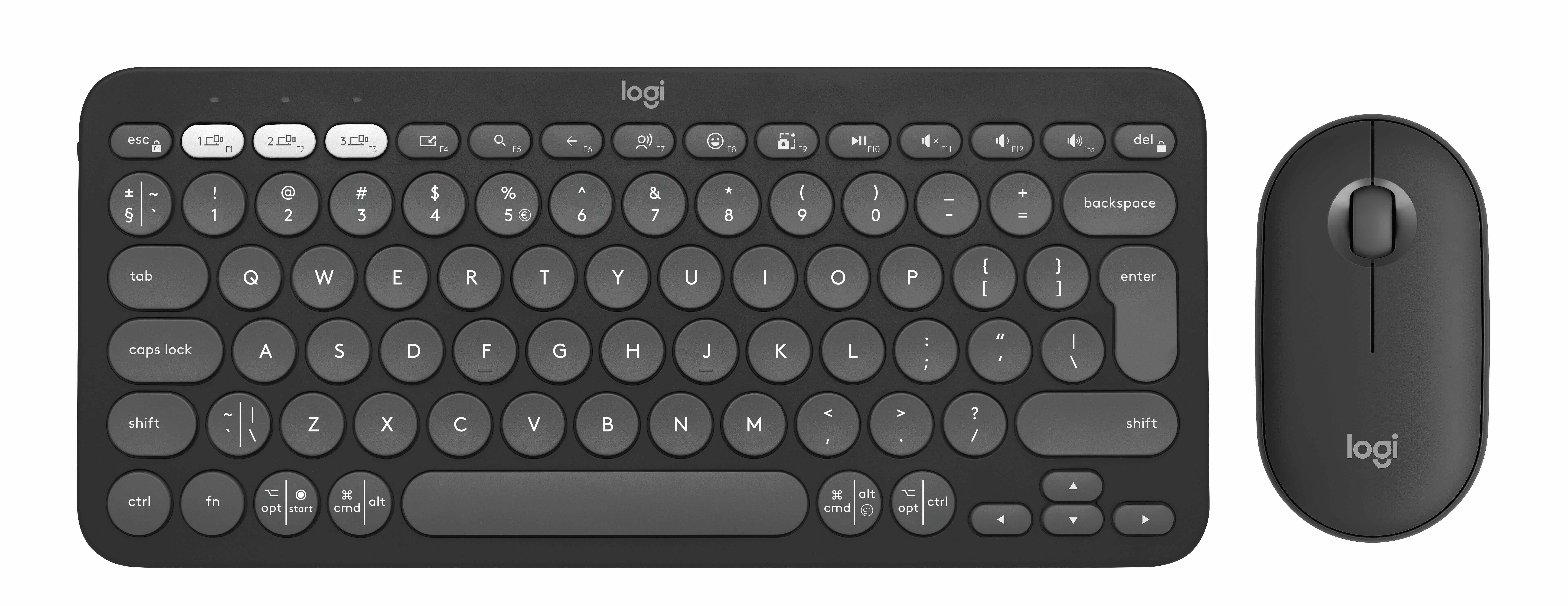 Logitech Pebble 2 Combo Slim Bluetooth keyboard and mouse for Mac - Graphite - US