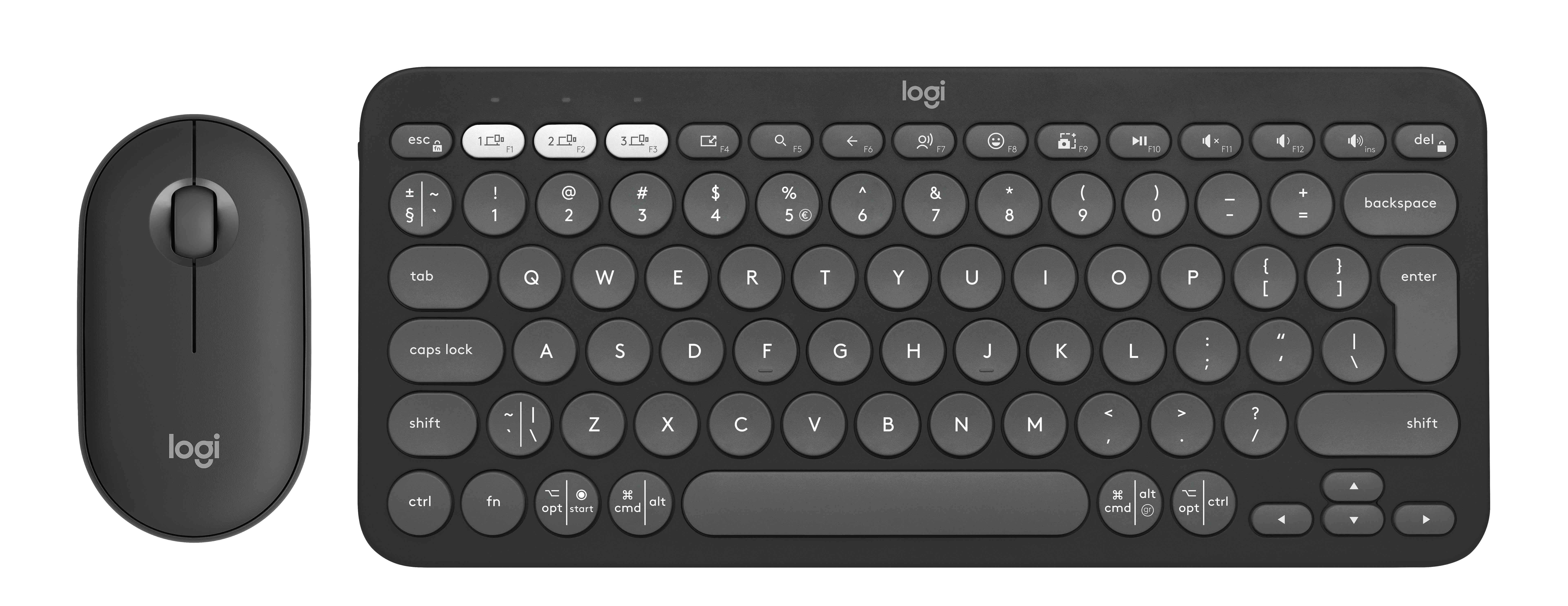 Logitech Pebble 2 Combo Slim Bluetooth keyboard and mouse for Mac - Graphite - US
