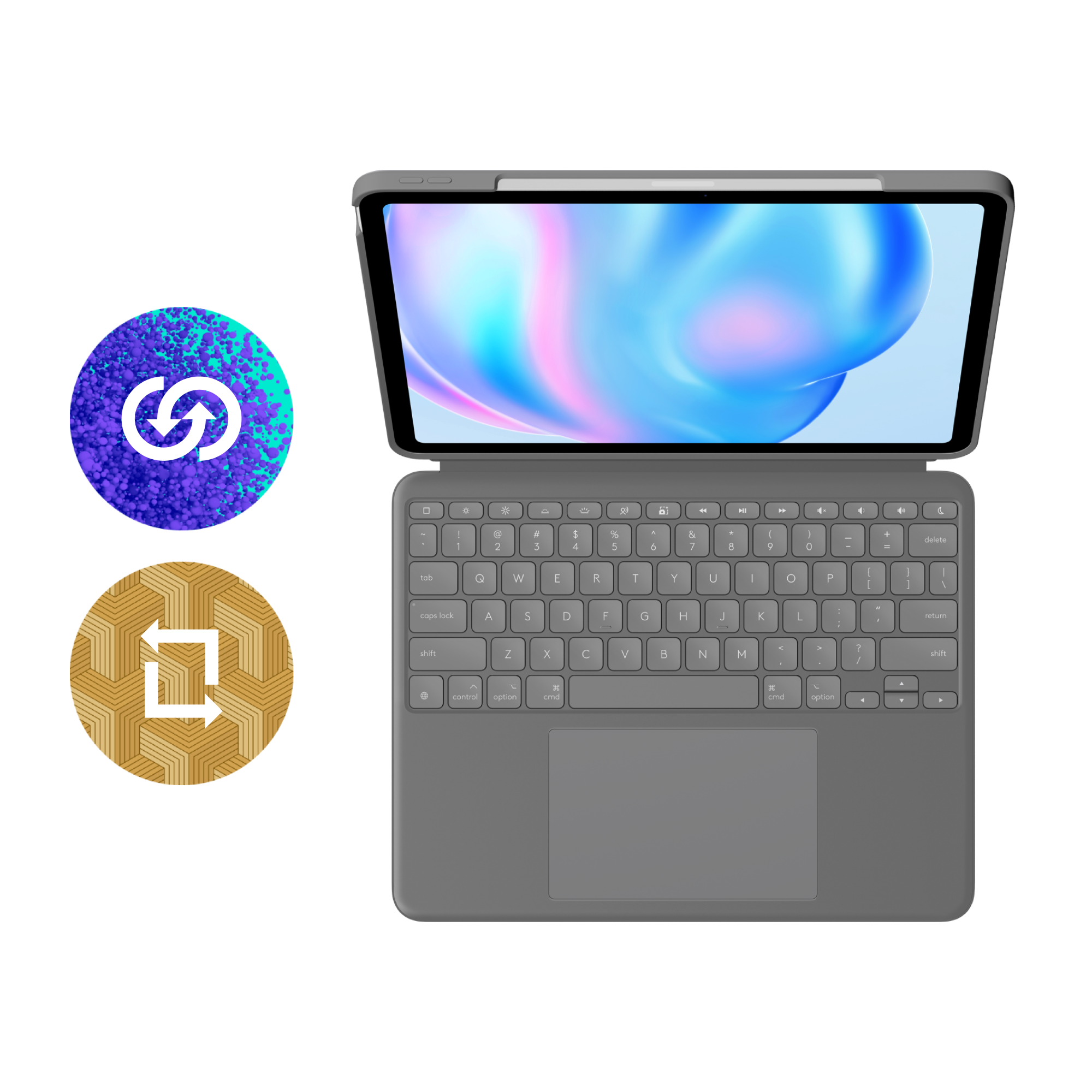 Logitech Combo Touch for iPad Air 13-inch (M2)-OXFORD-935OLD948,EMEA - Grey - US INT'L