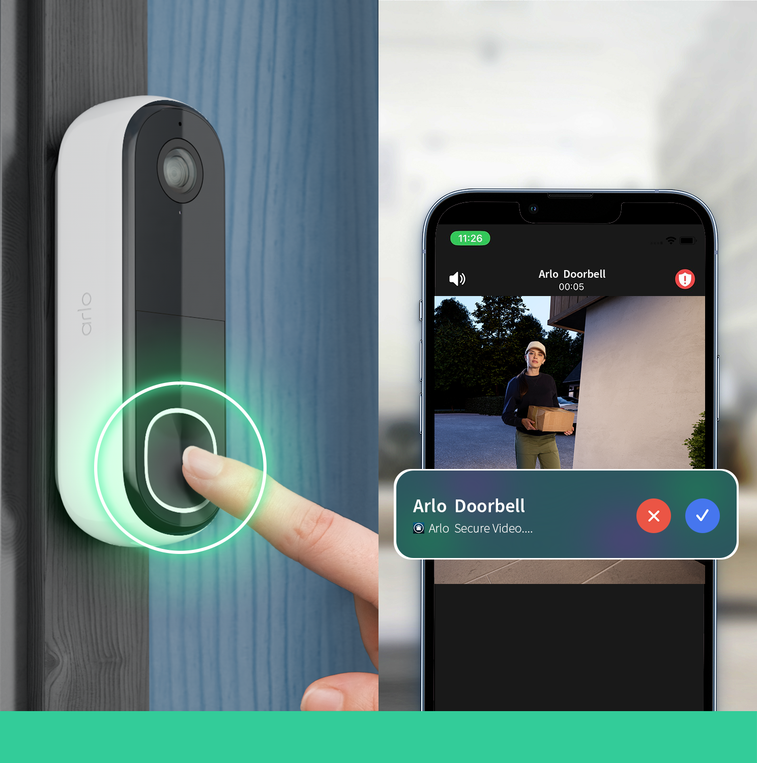 Arlo Essential (Gen.2) Video Doorbell FHD Security wireless - 1 Doorbell - White