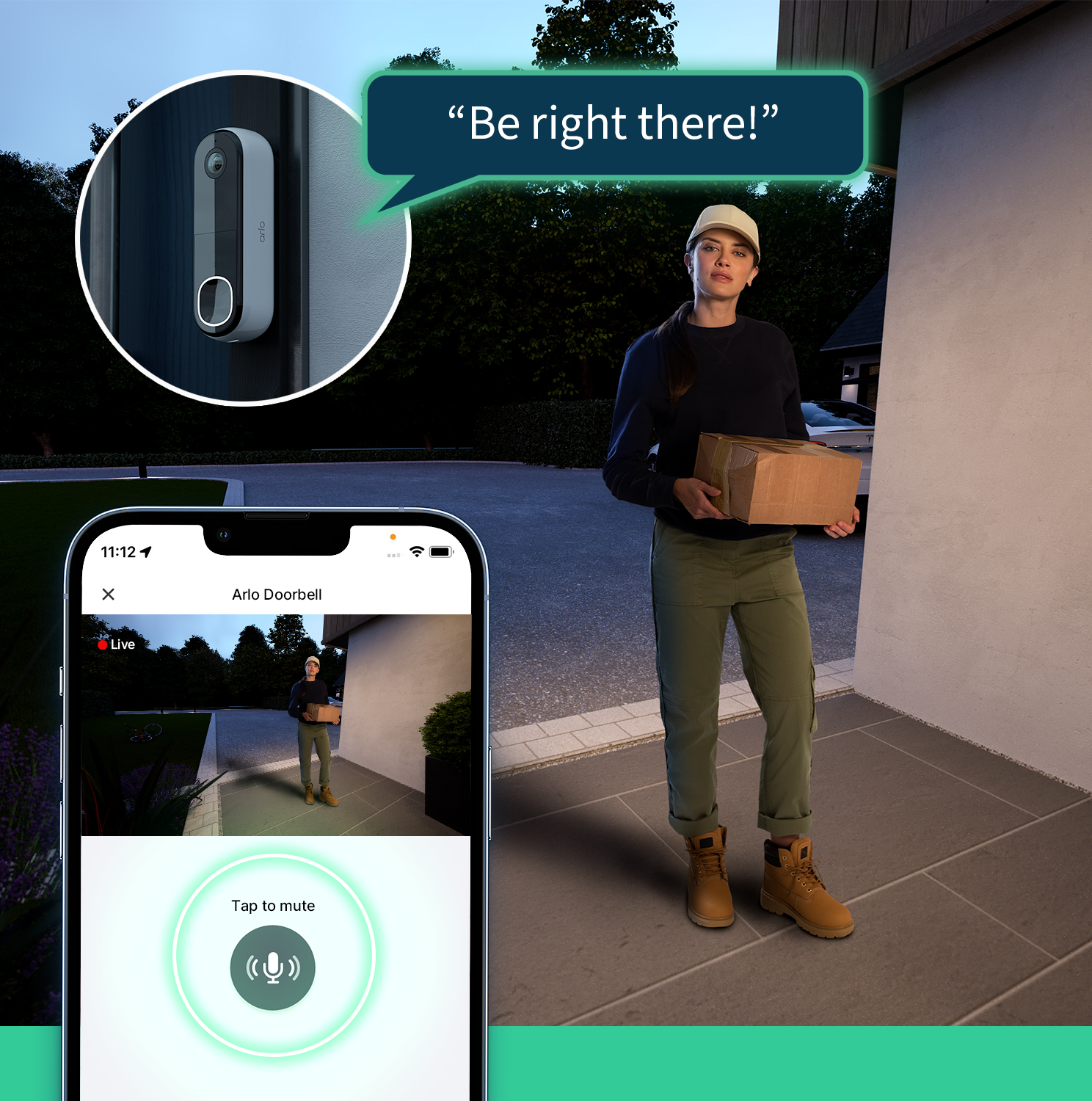 Arlo Essential (Gen.2) Video Doorbell 2K Security wireless - 1 Doorbell - White