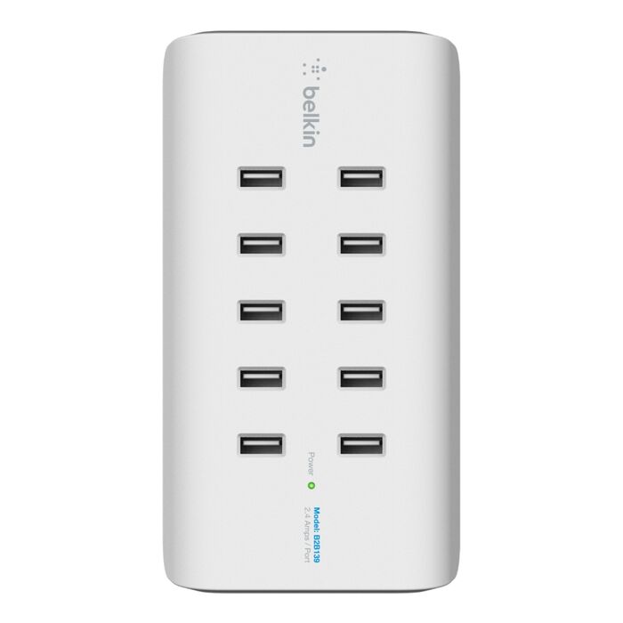 Belkin ROCKSTAR 10-Port 2.4A USB-A Charger - White