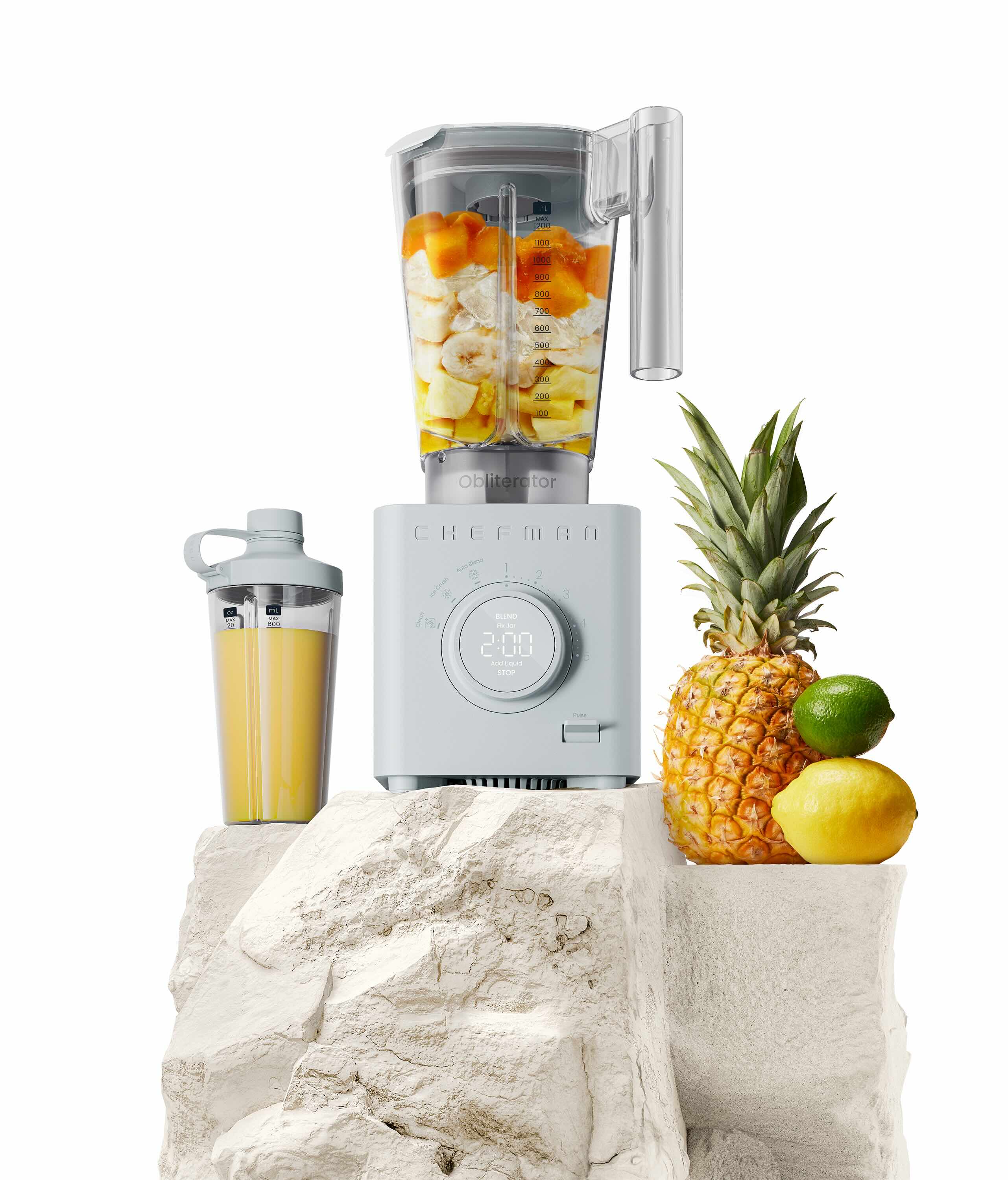 Chefman Obliterator Blender with Travel Jar - Concrete