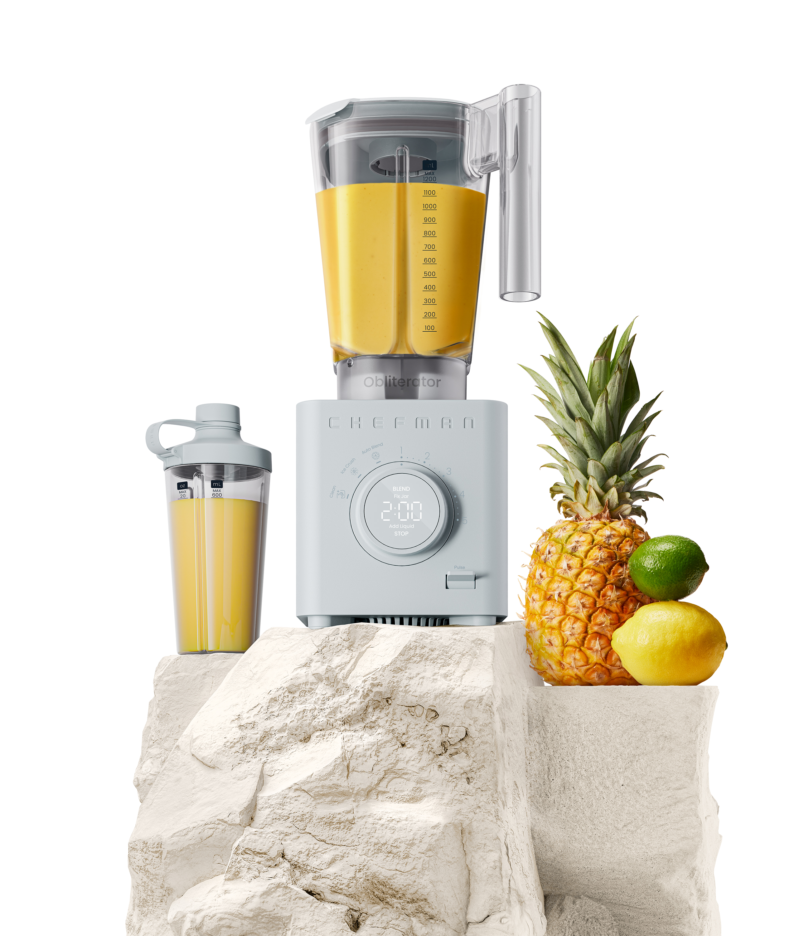 Chefman Obliterator Blender with Travel Jar - Concrete