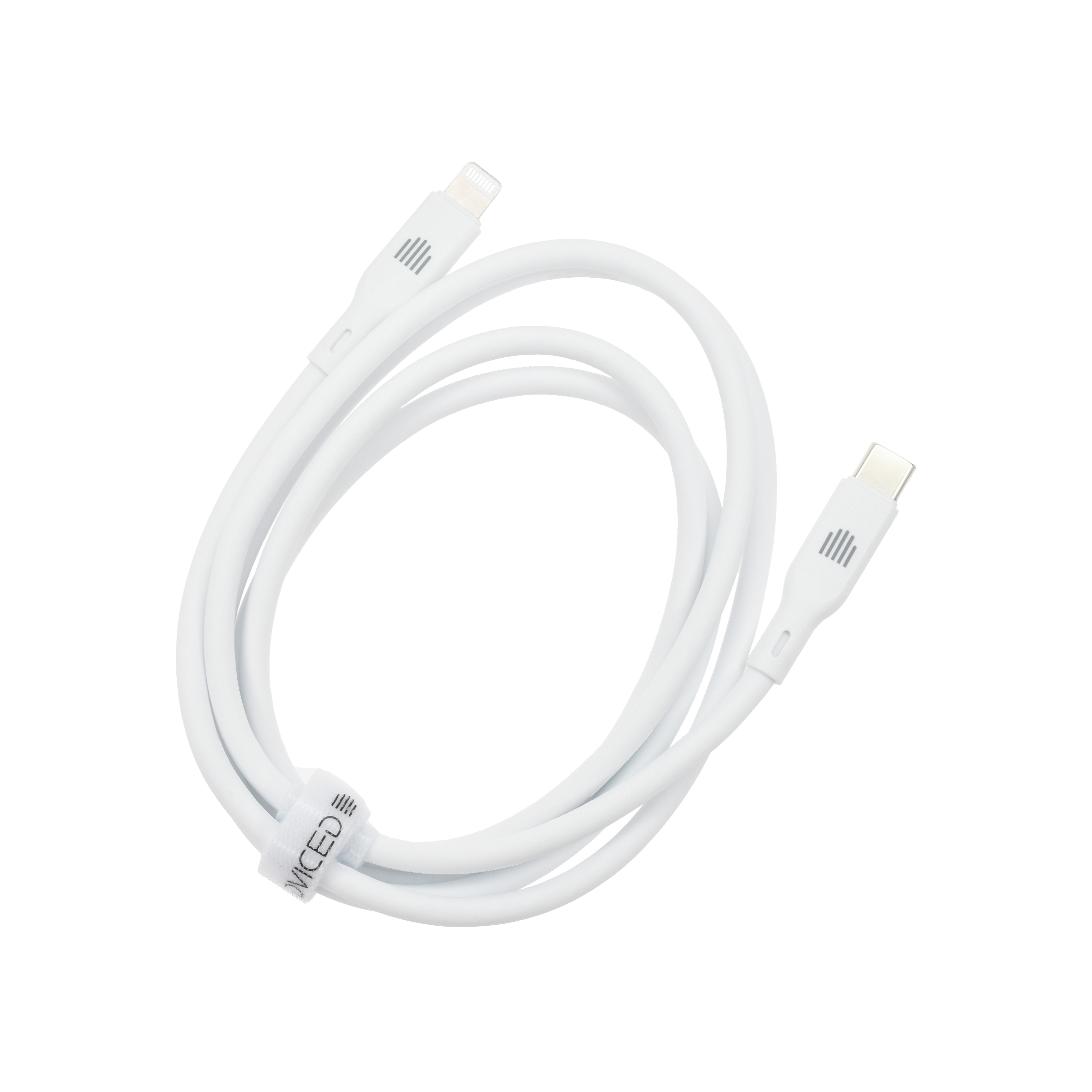 Dviced Cable USB-C to Lightning silicone 1,25m - White