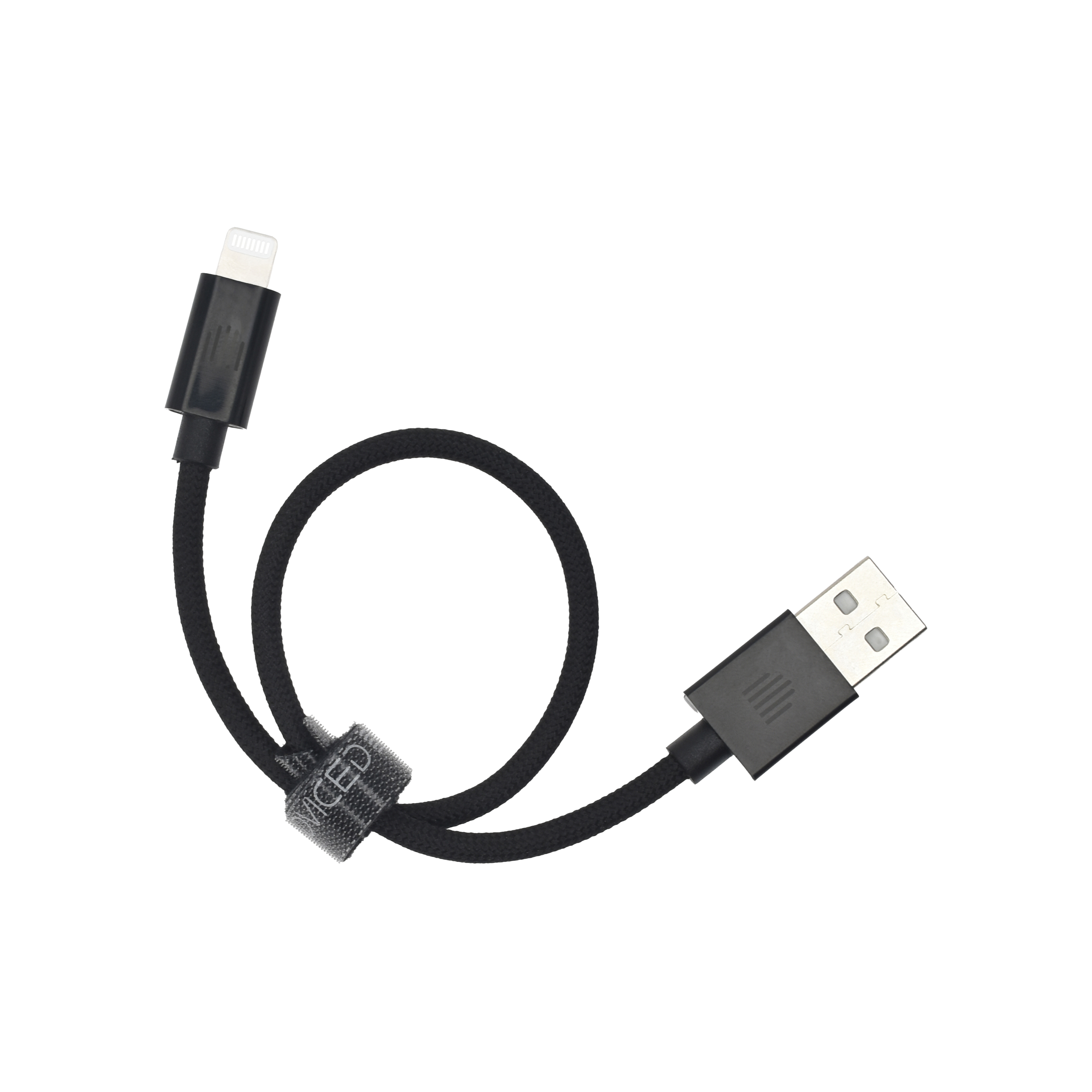 Dviced Cable USB-A to Lightning Nylon Textile 0,25m - Black