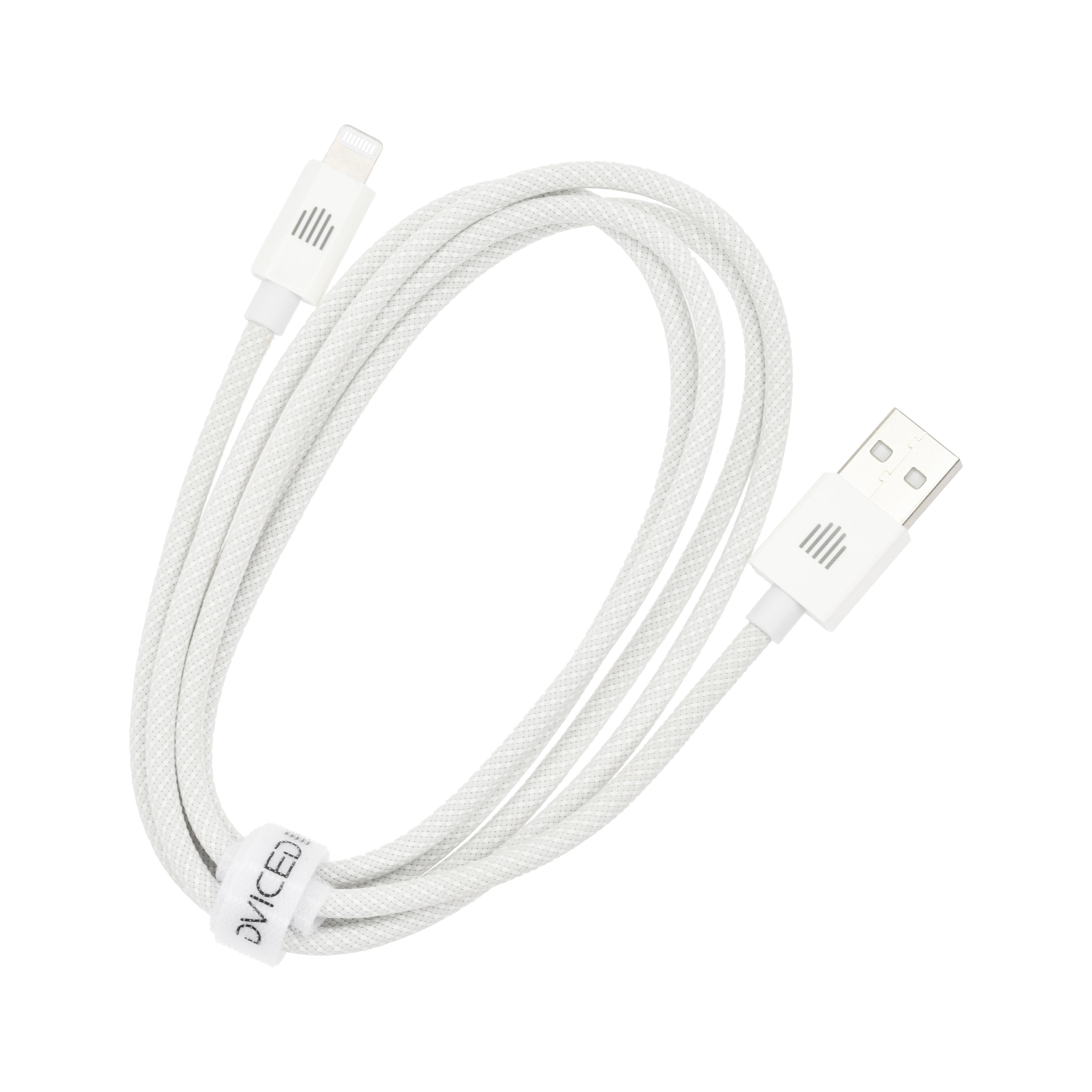 Dviced Cable USB-A to Lightning Nylon Textile 1,25m - White