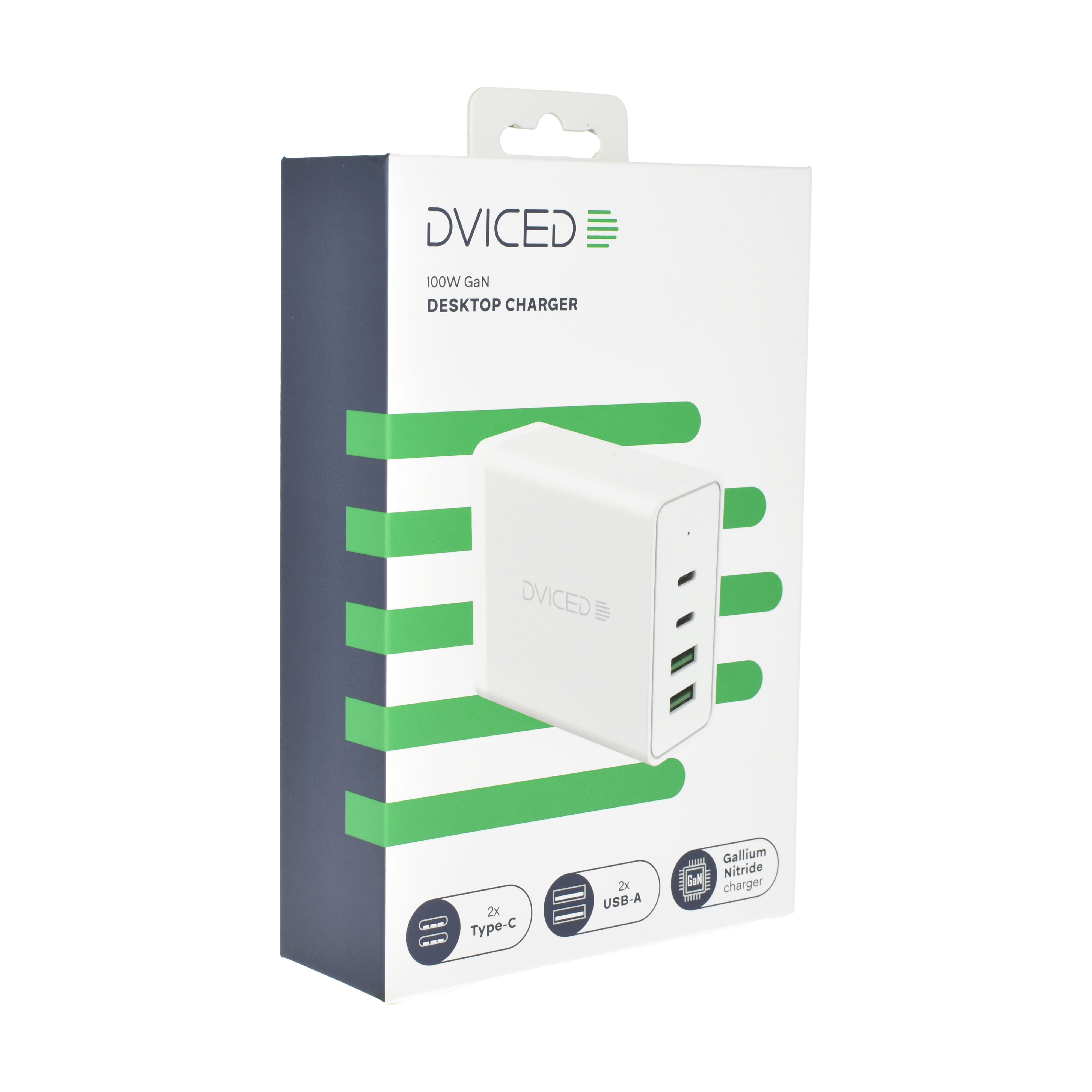 Dviced Desktop charger 100W GaN 2 USB-C 2 USB-A EU - White