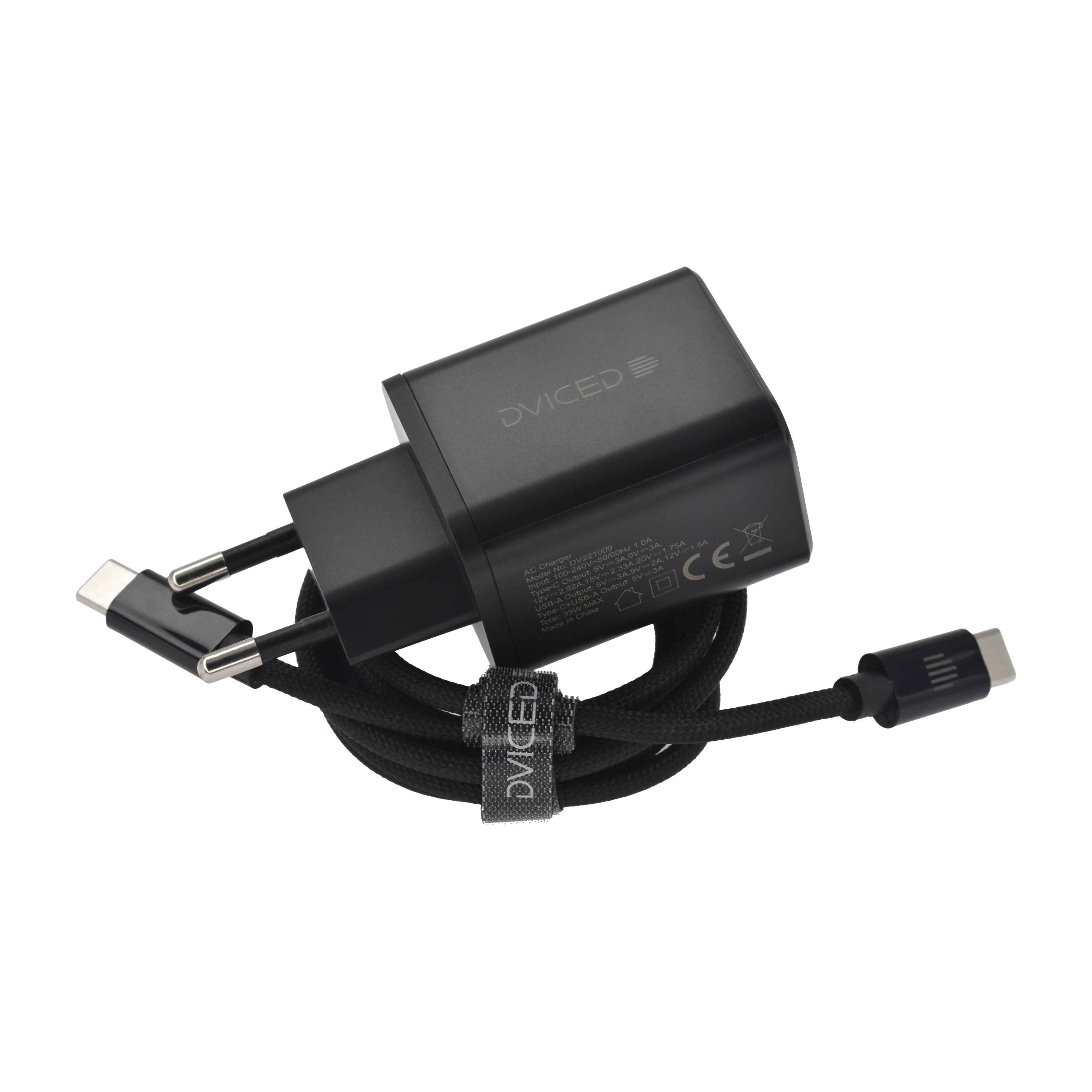 Dviced Wall charger 65W GaN 2 USB-C EU - Black