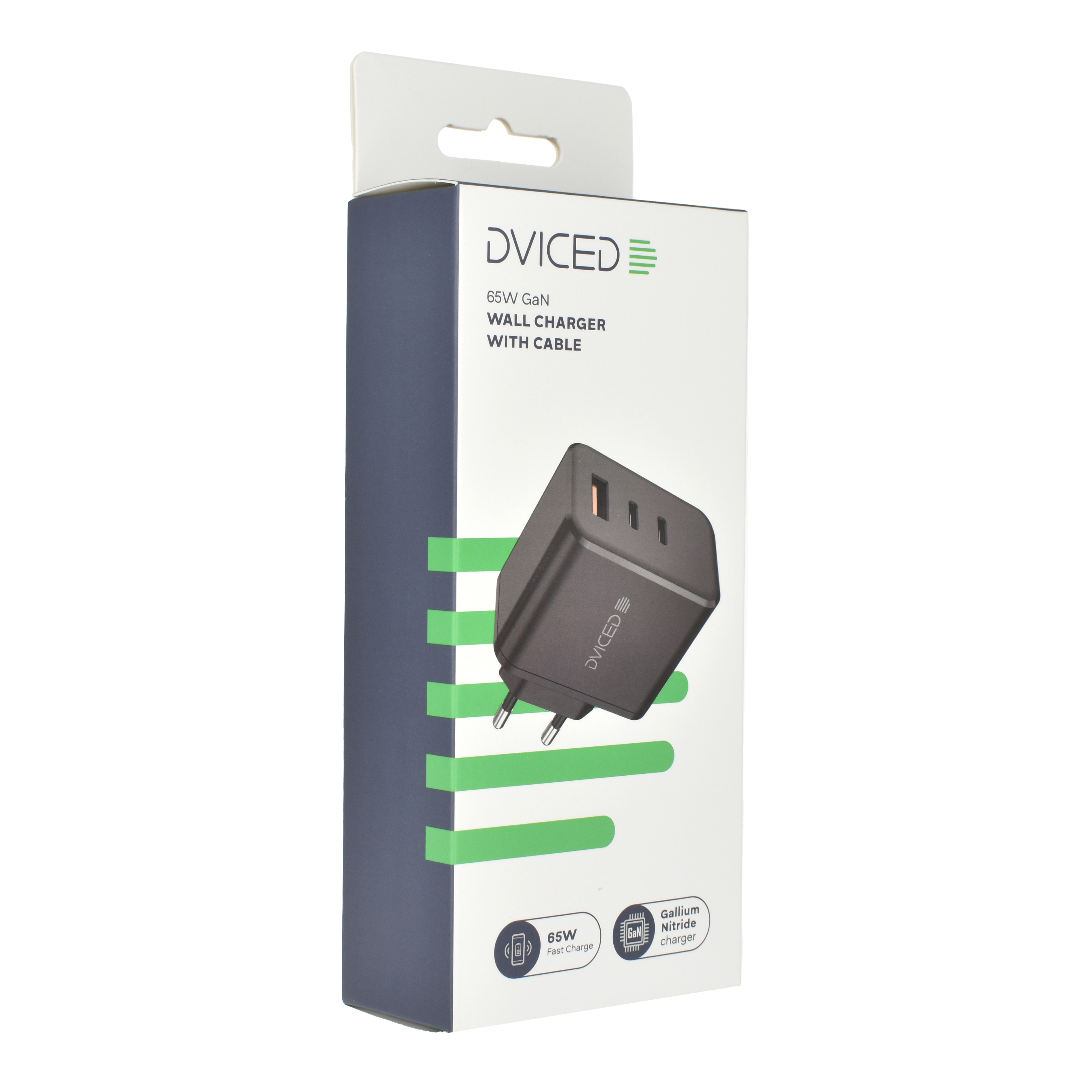 Dviced Wall charger 140W GaN 2 USB-C 1 USB-A EU - Black