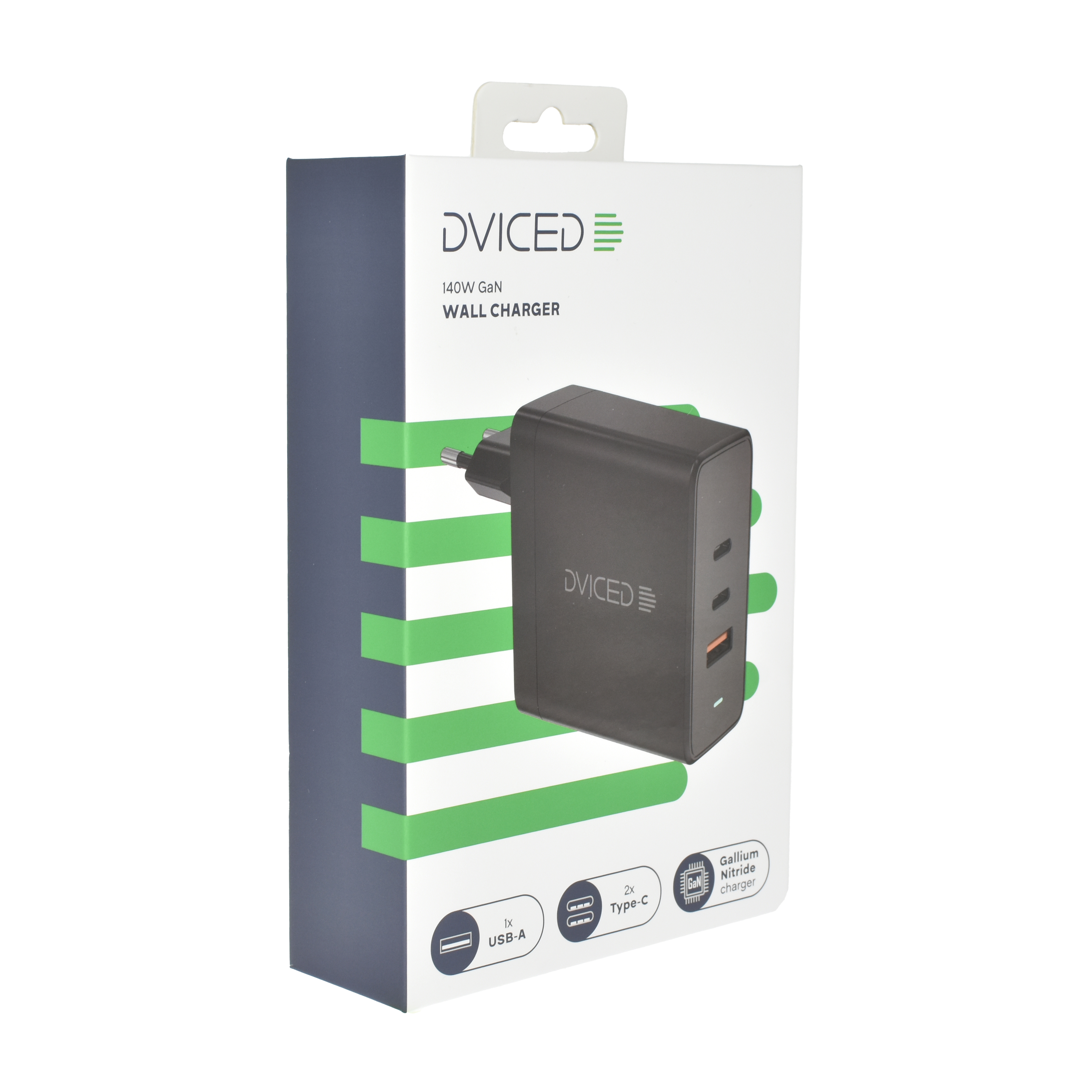 Dviced Wall charger 140W GaN 2C1A EU - Black