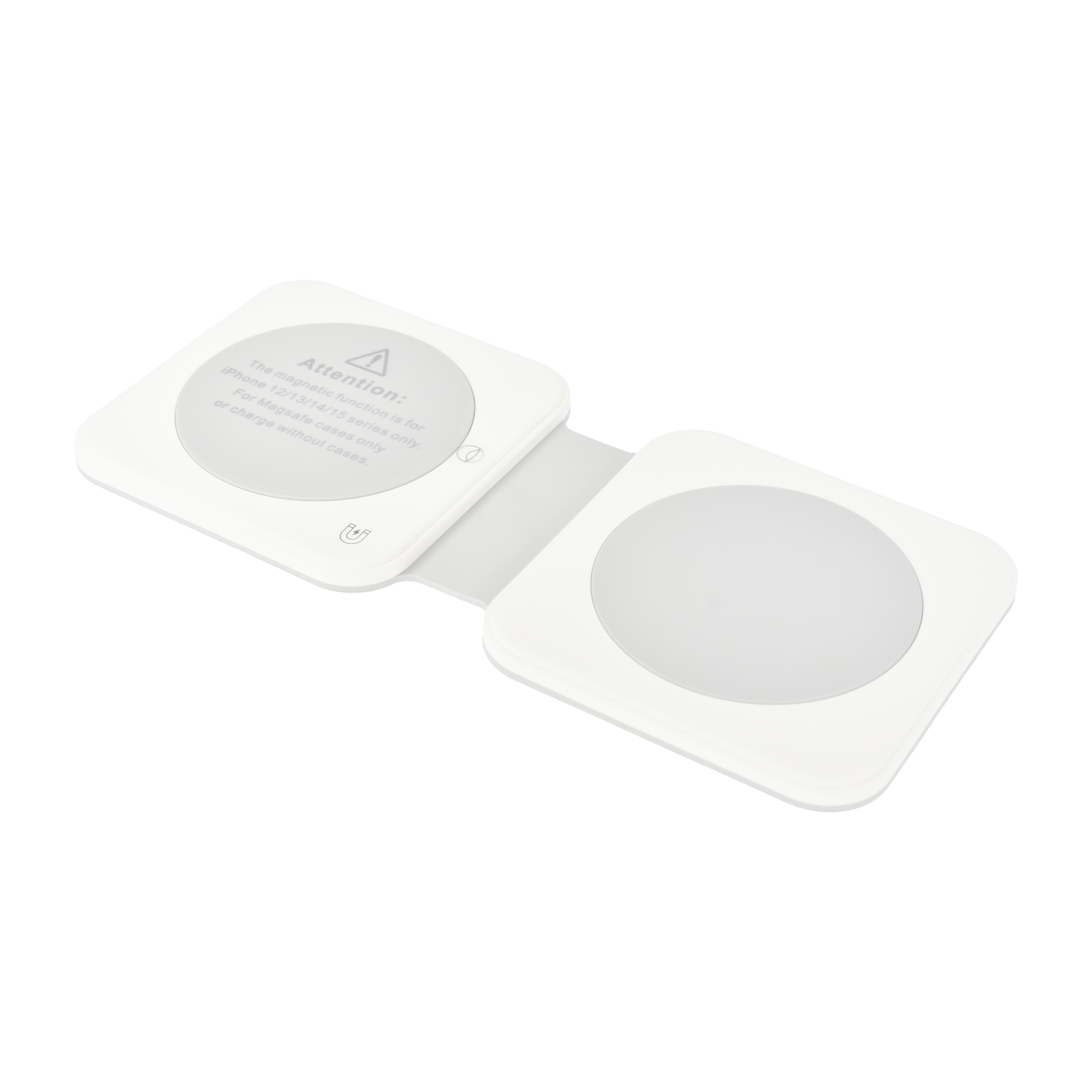 Dviced 2-in-1 foldable magnetic wireless charger - White