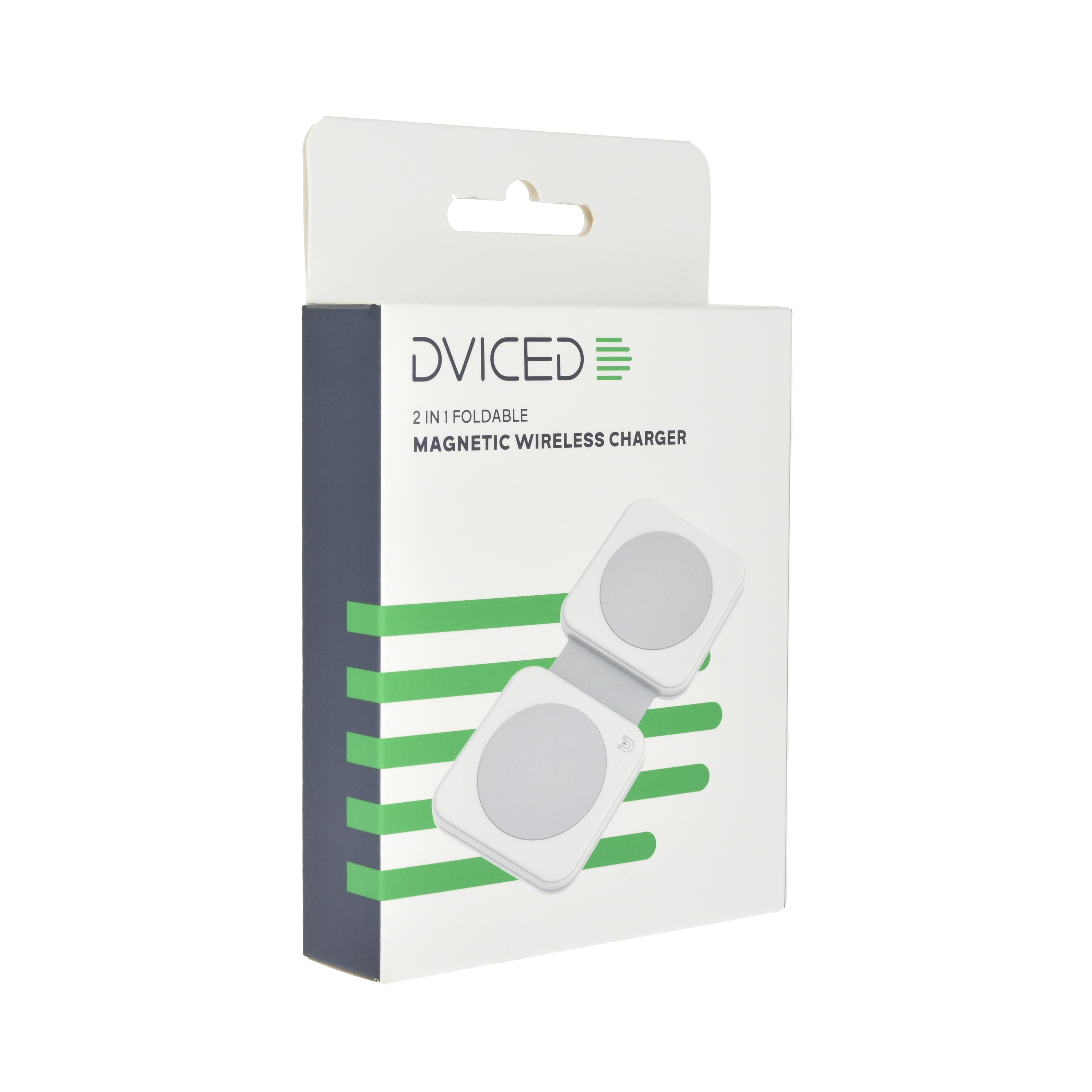 Dviced 2-in-1 foldable magnetic wireless charger - White