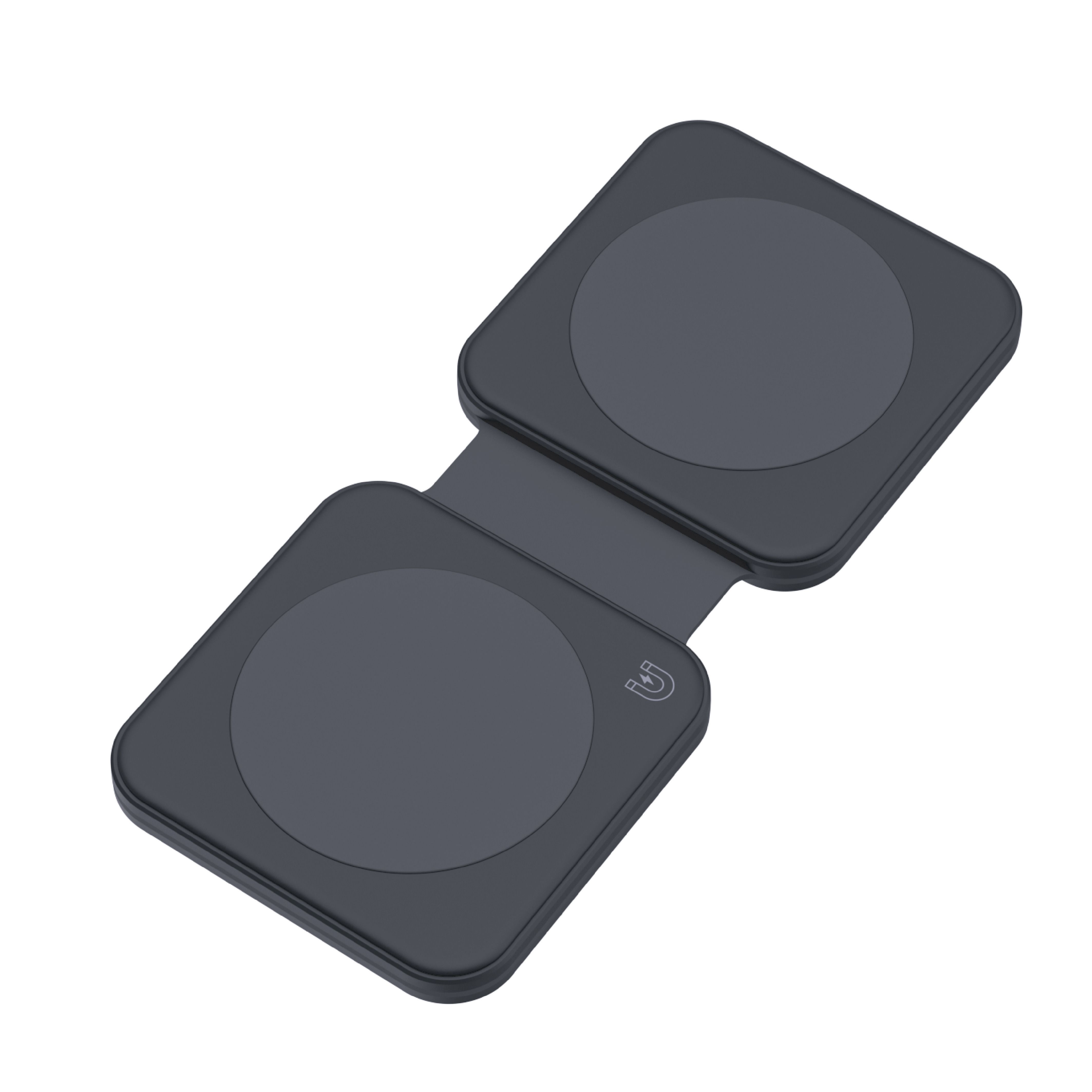 Dviced 2-in-1 foldable magnetic wireless charger - Black