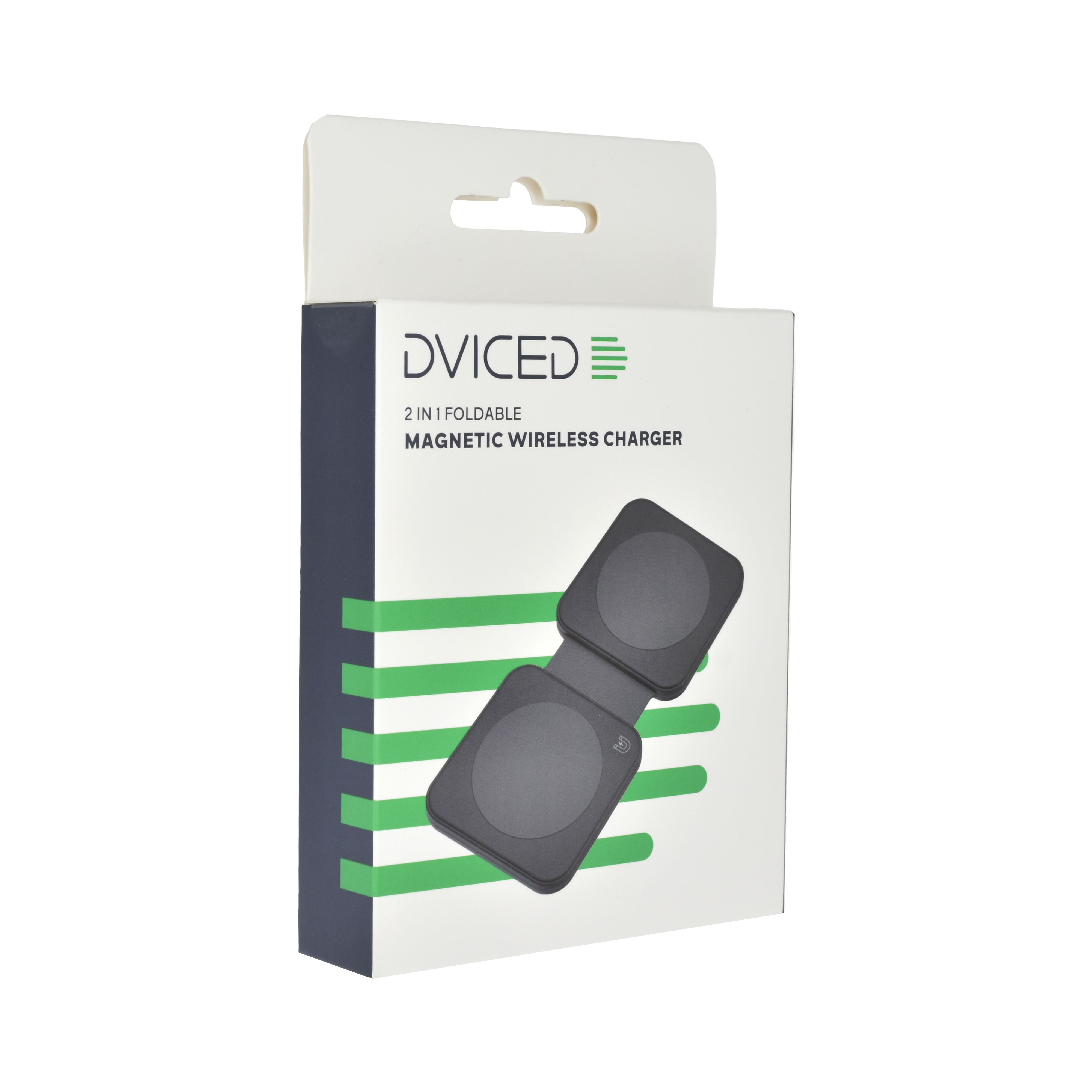 Dviced 2-in-1 foldable magnetic wireless charger - Black