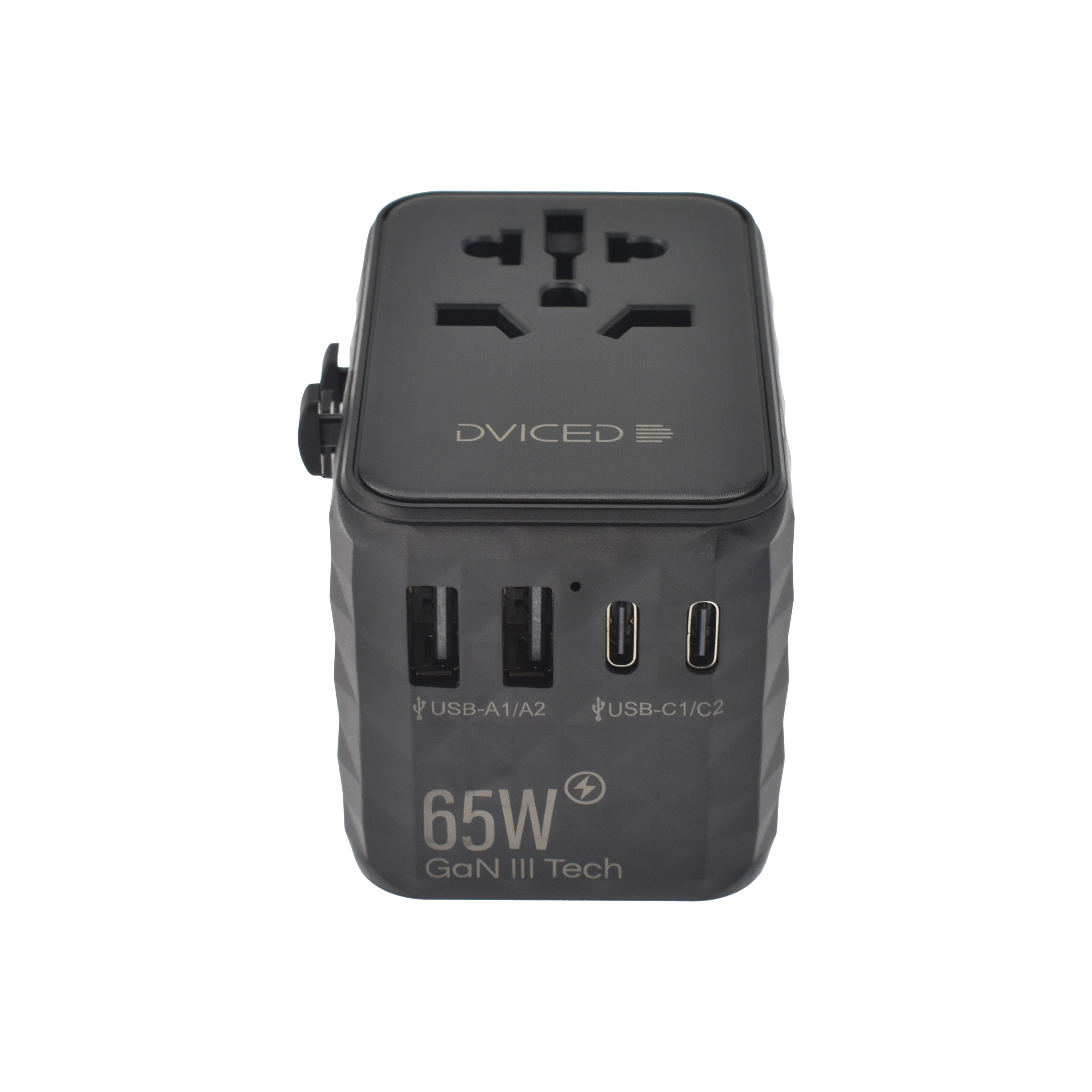 Dviced Universal travel adapter 65W GaN - Black