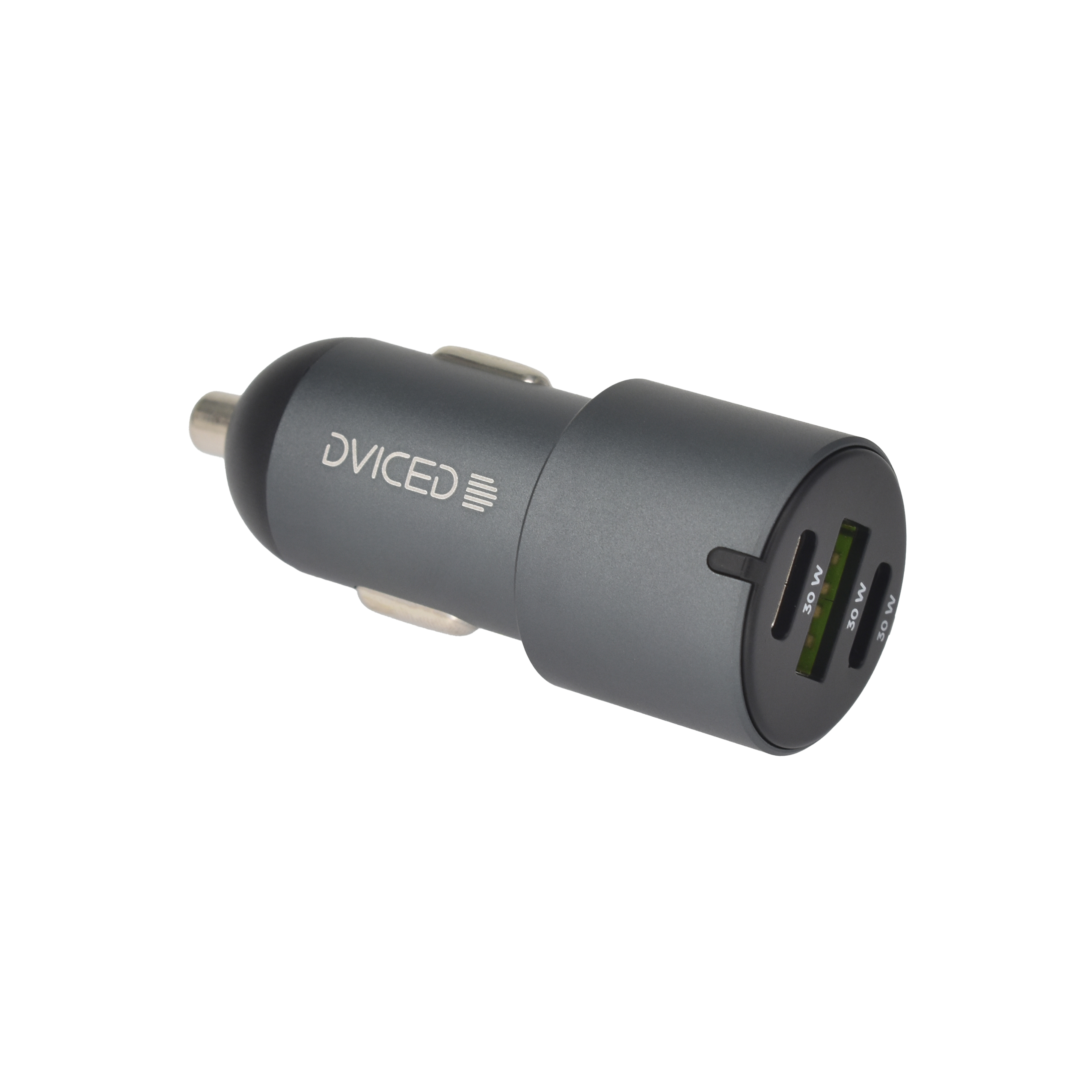 Dviced Car charger 60W 2 USB-C 1 USB-A - Gray