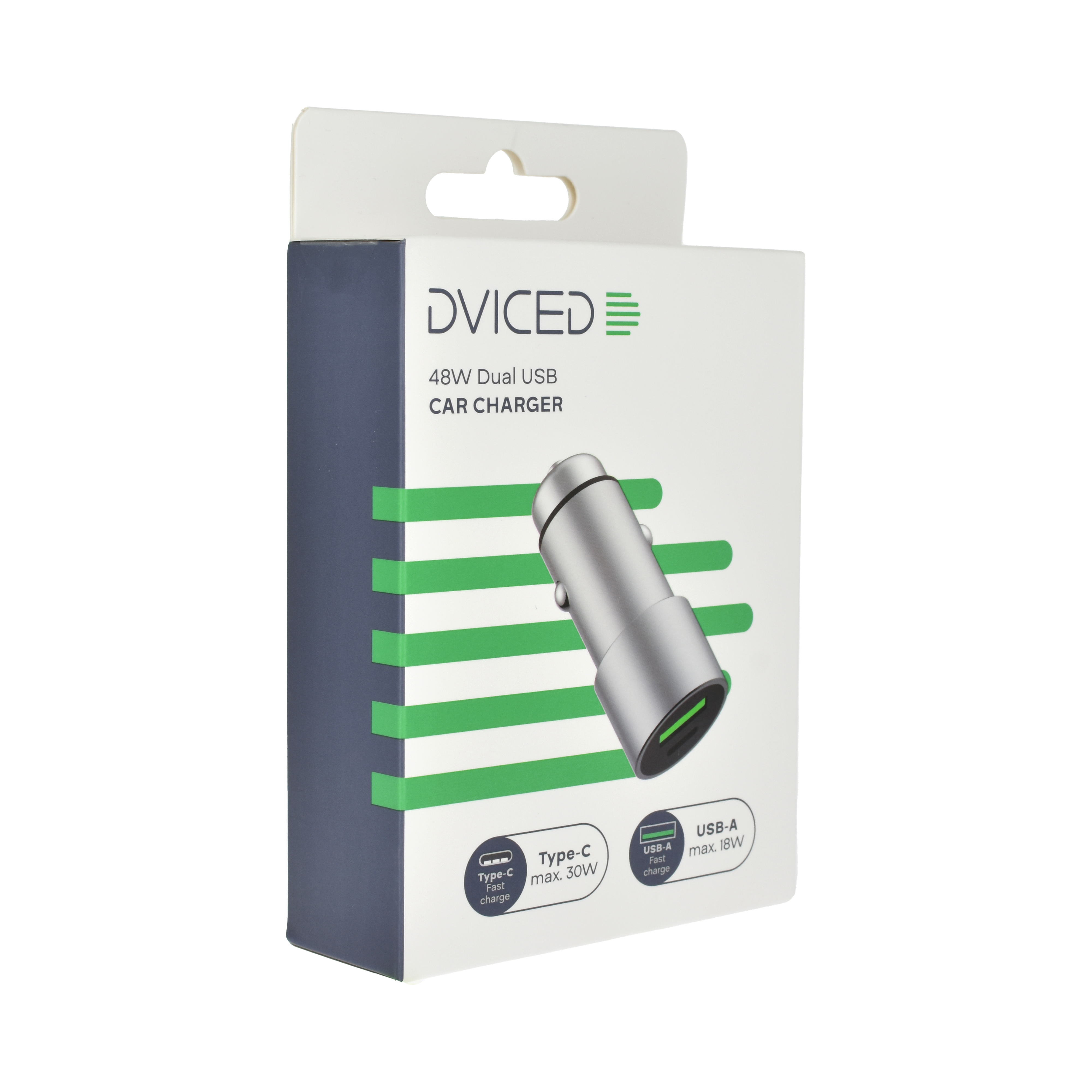 Dviced Car charger 1 USB-A 1 USB-C - Metal