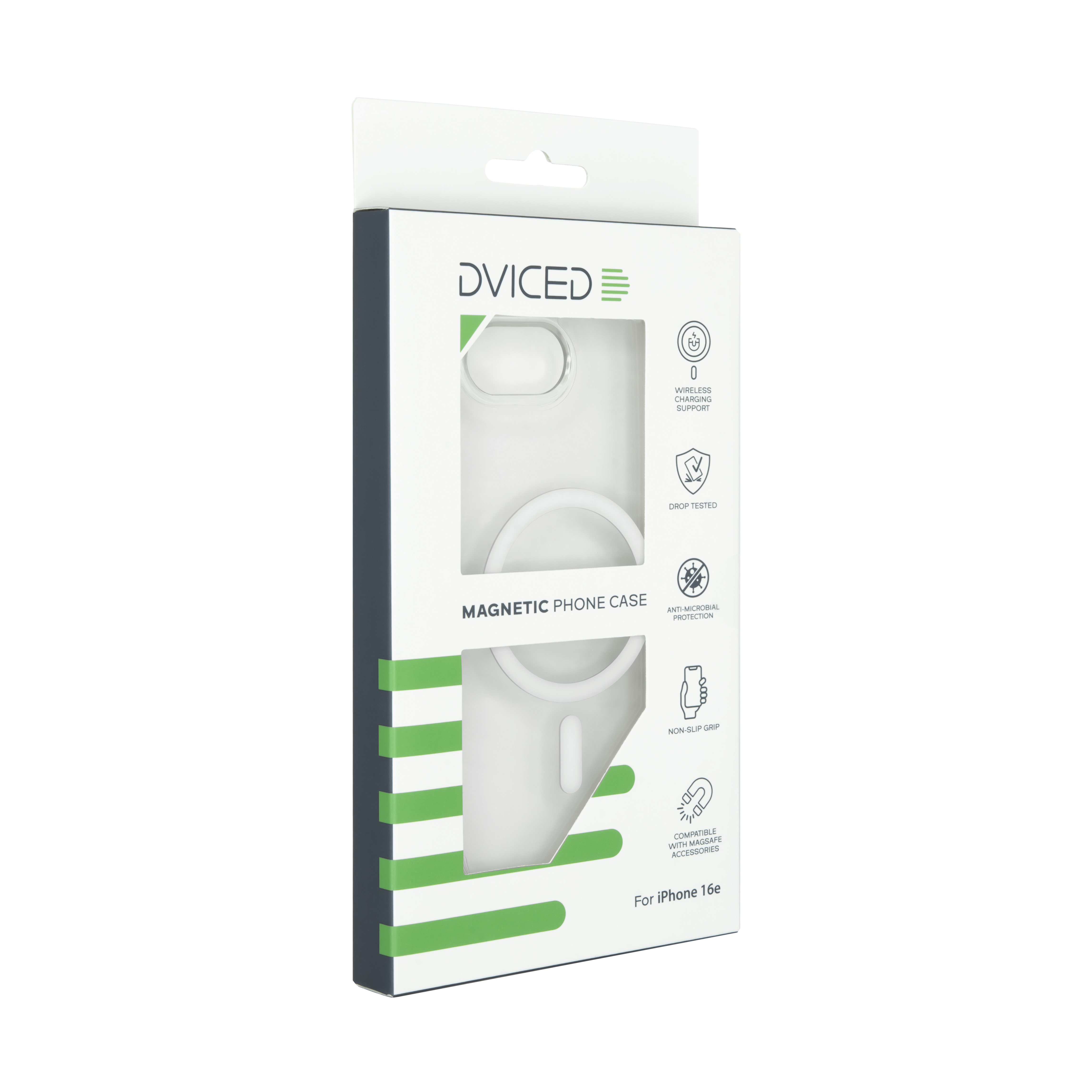 Dviced Magnetic iPhone 17e/16e clear case - White