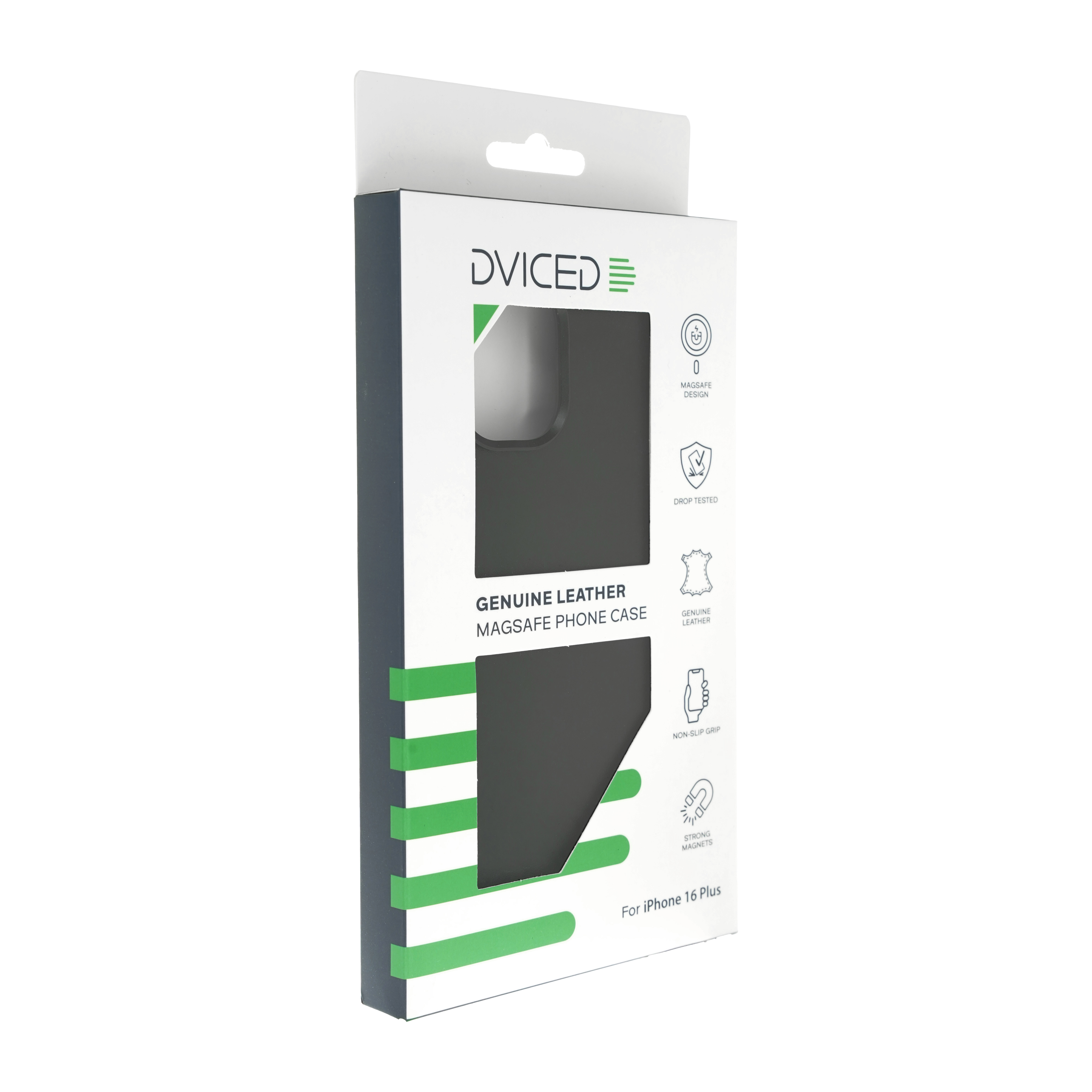 Dviced Leather case with magsafe for iPhone 16 Plus - Black