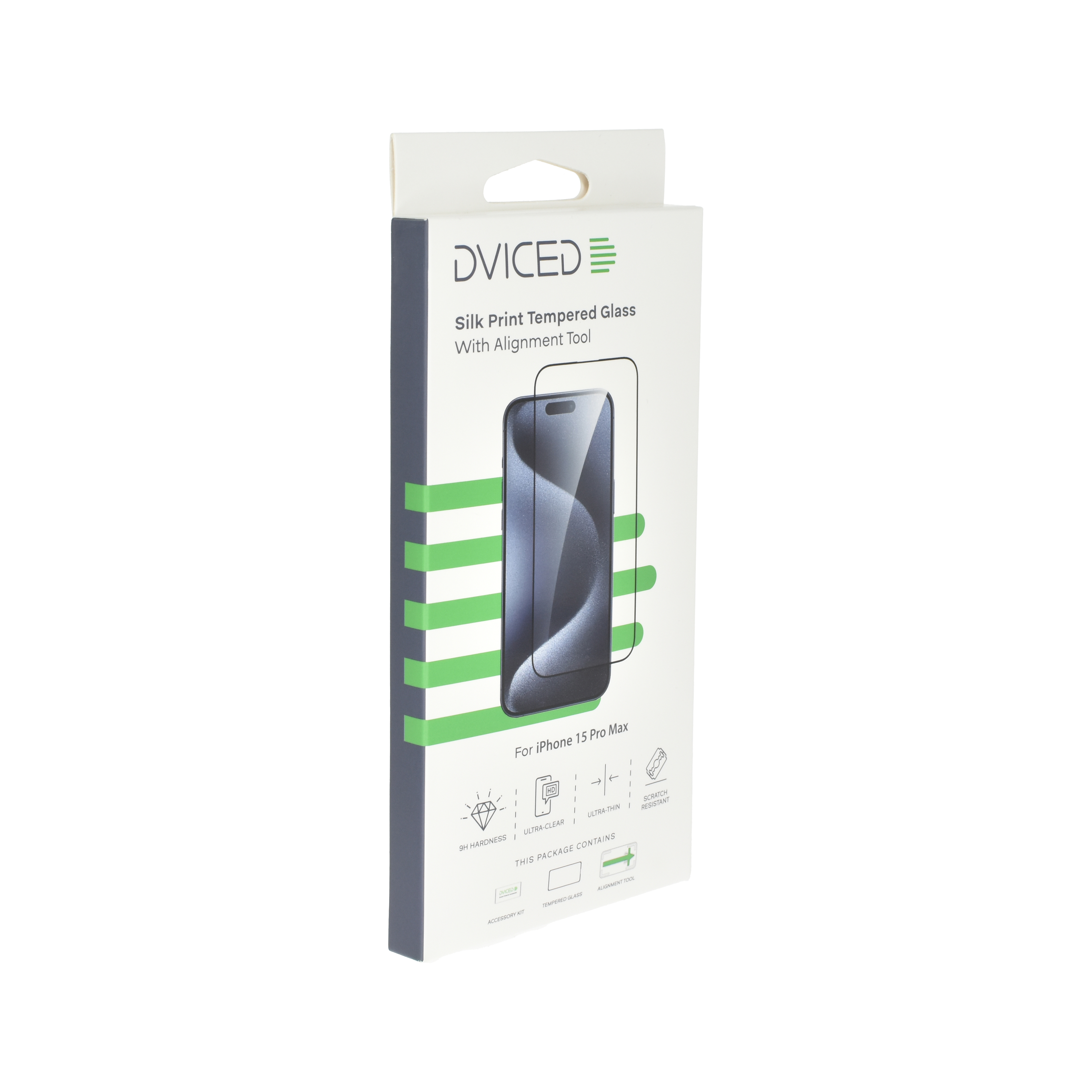 Dviced iPhone 15 pro max silk print screen protector with applicator