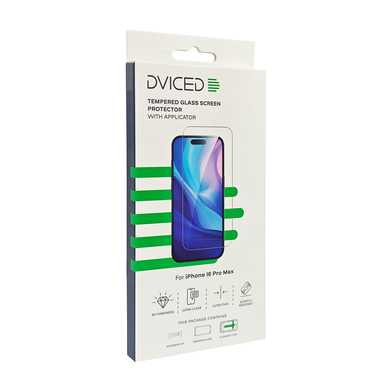 Dviced Tempered glass screen protector for iPhone 16 Pro Max with applicator