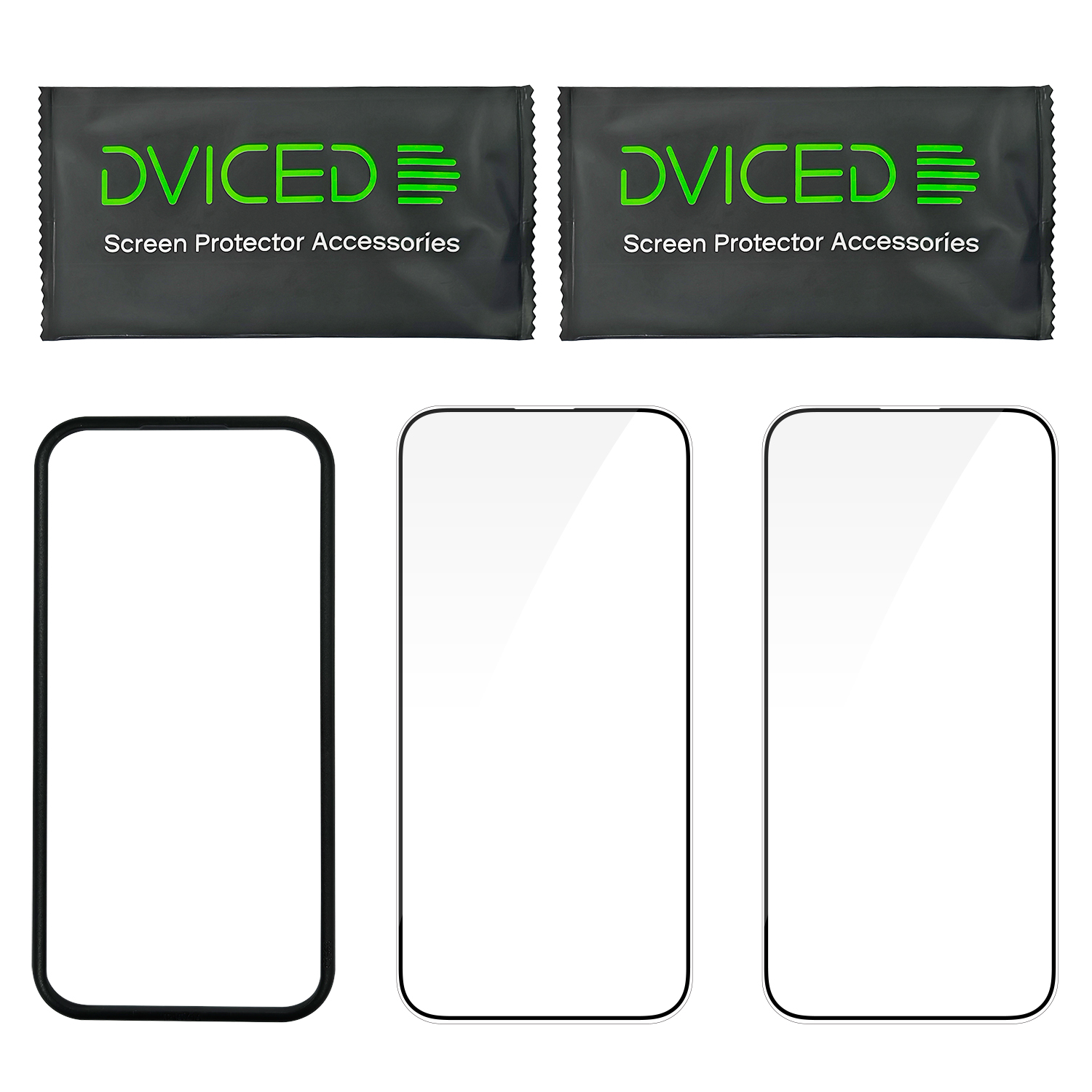 Dviced Tempered glass screen protector edge to edge for iPhone 16 with applicator Duo Pack