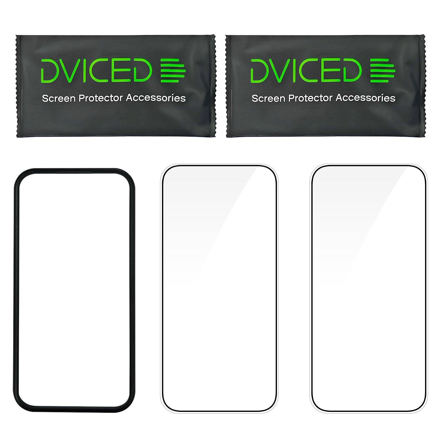 Dviced Tempered glass screen protector edge to edge for iPhone 16 Pro with applicator Duo Pack