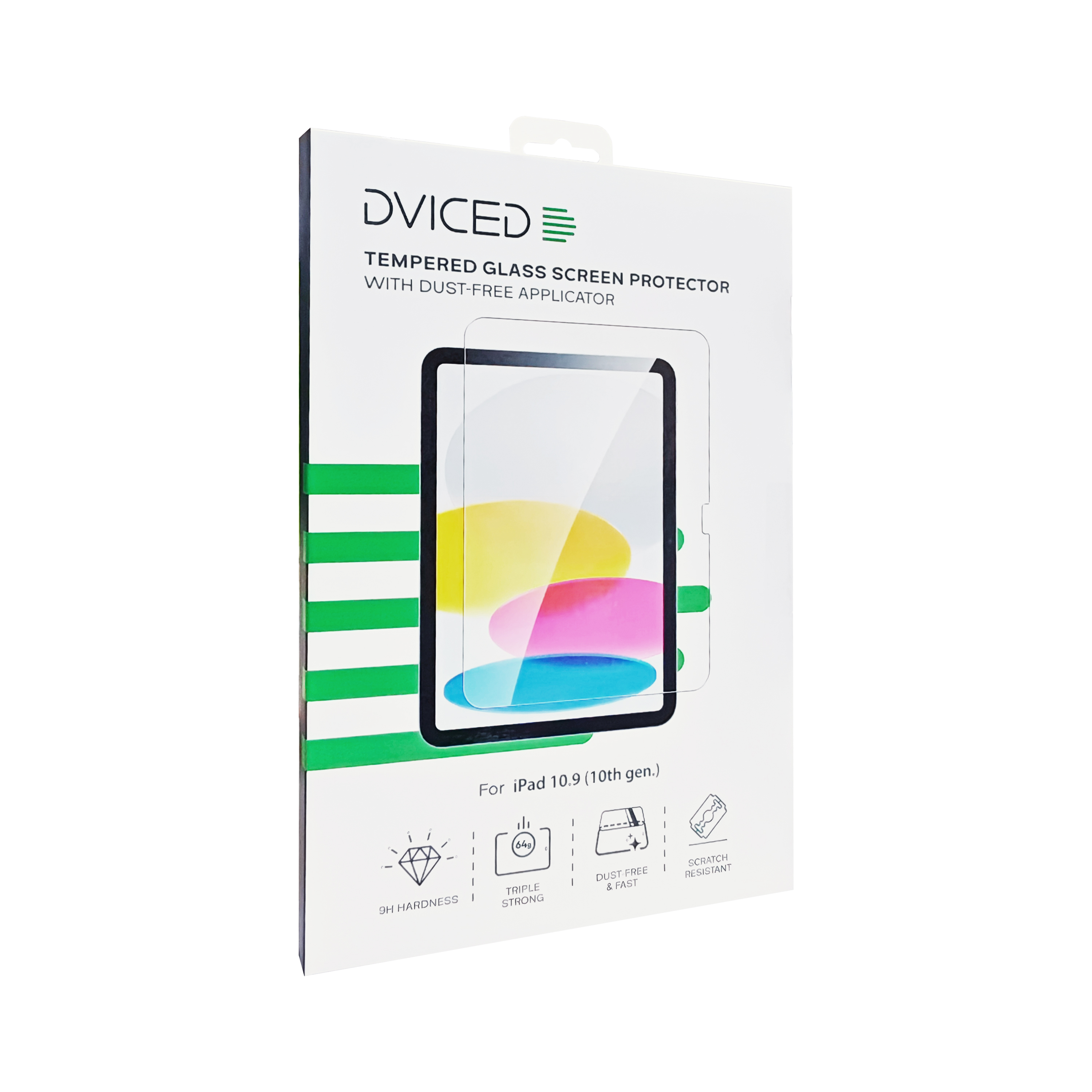 Dviced Tempered glass screen protector for iPad 10.9 (10th gen.) with dust-free applicator