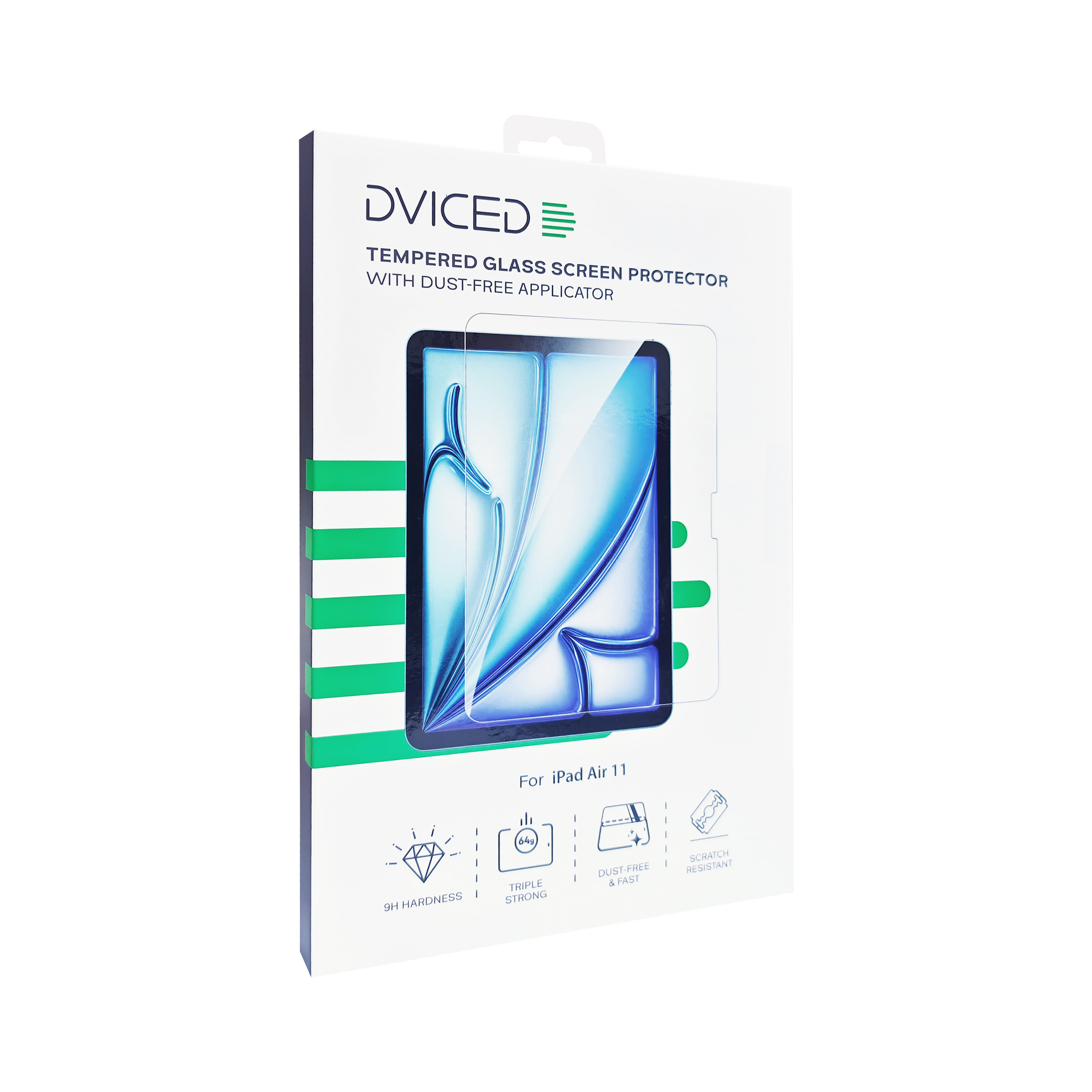 Dviced Tempered glass screen protector for iPad Air 11 with dust-free applicator