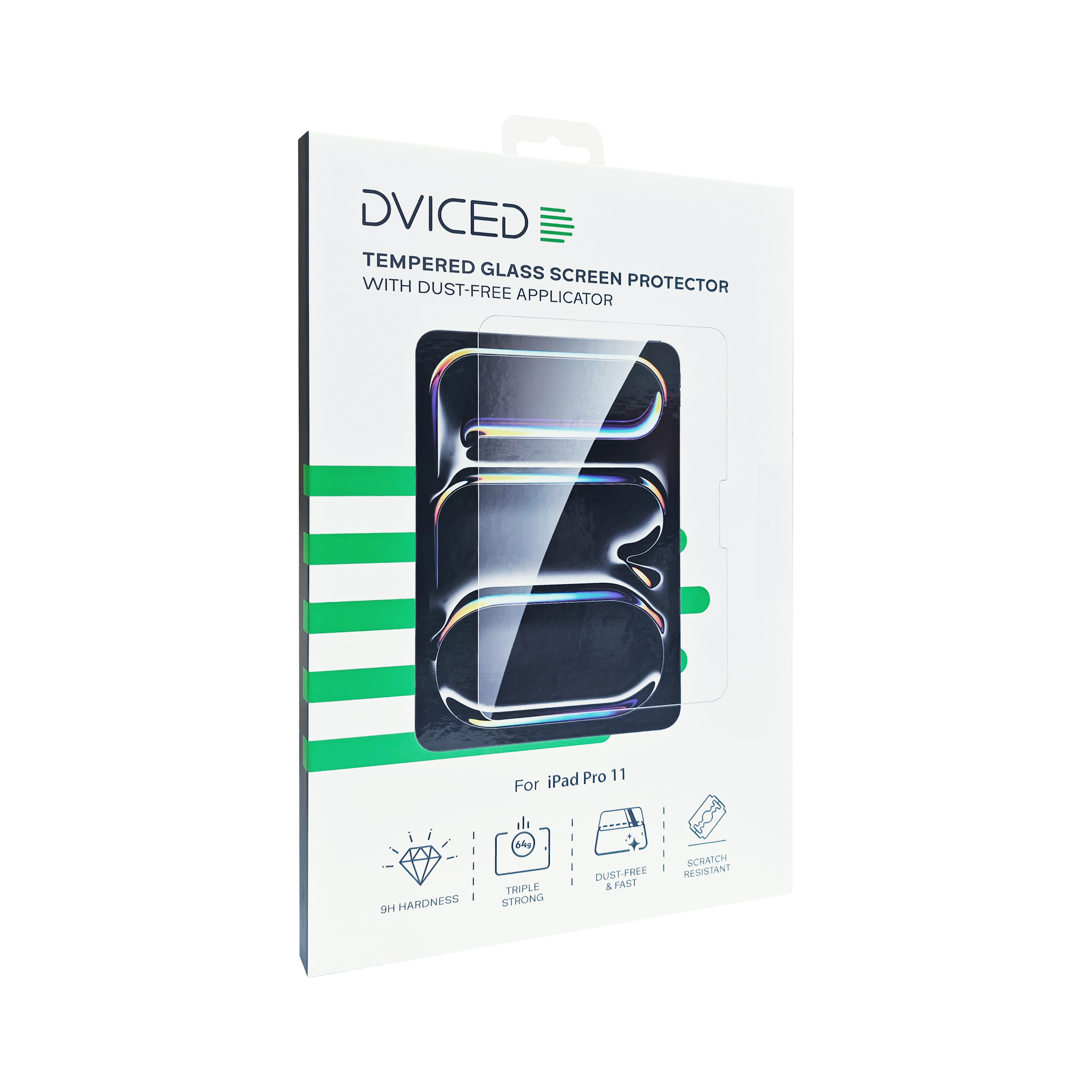 Dviced Tempered glass screen protector for iPad Pro 11 with dust-free applicator