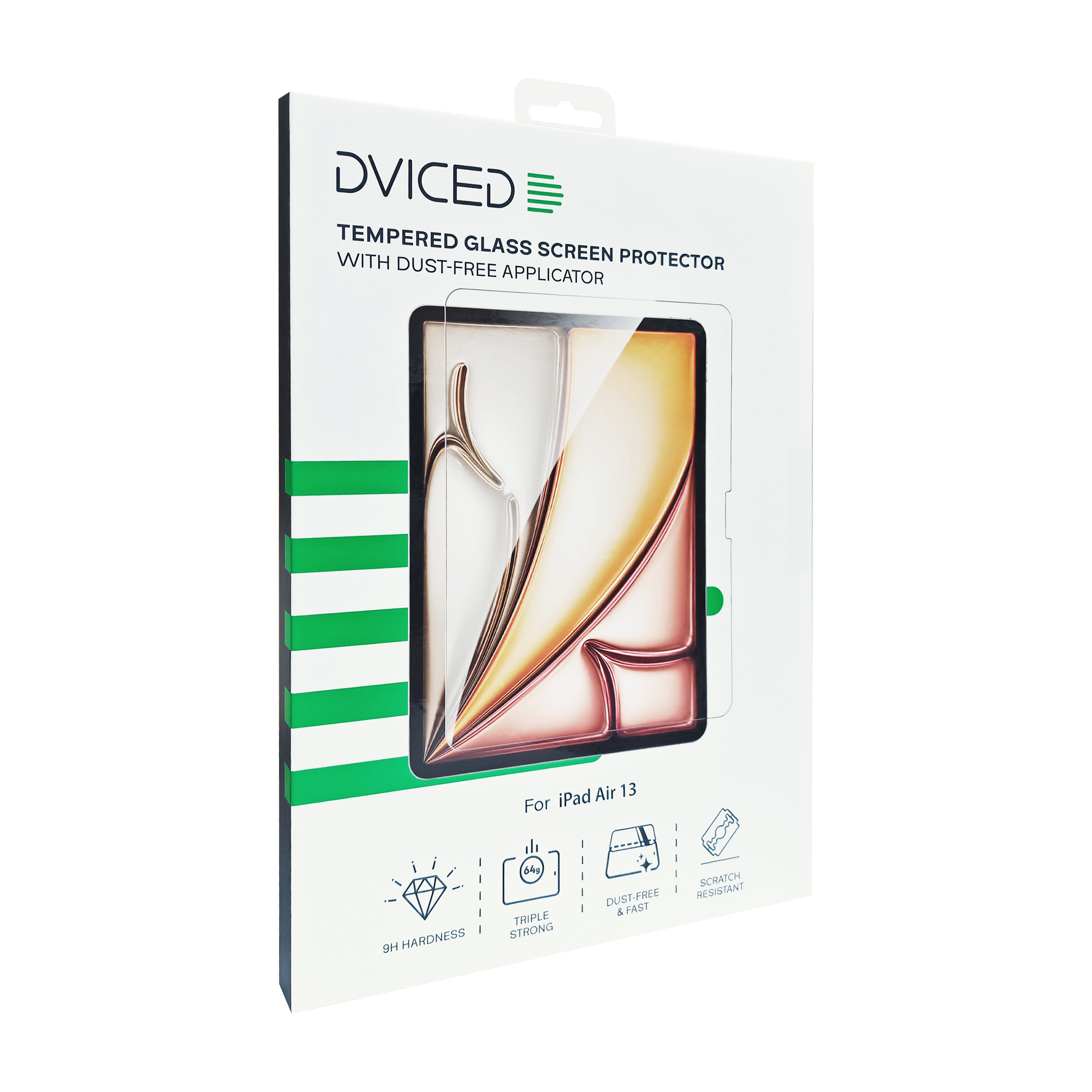 Dviced Tempered glass screen protector for iPad Air 13 with dust-free applicator