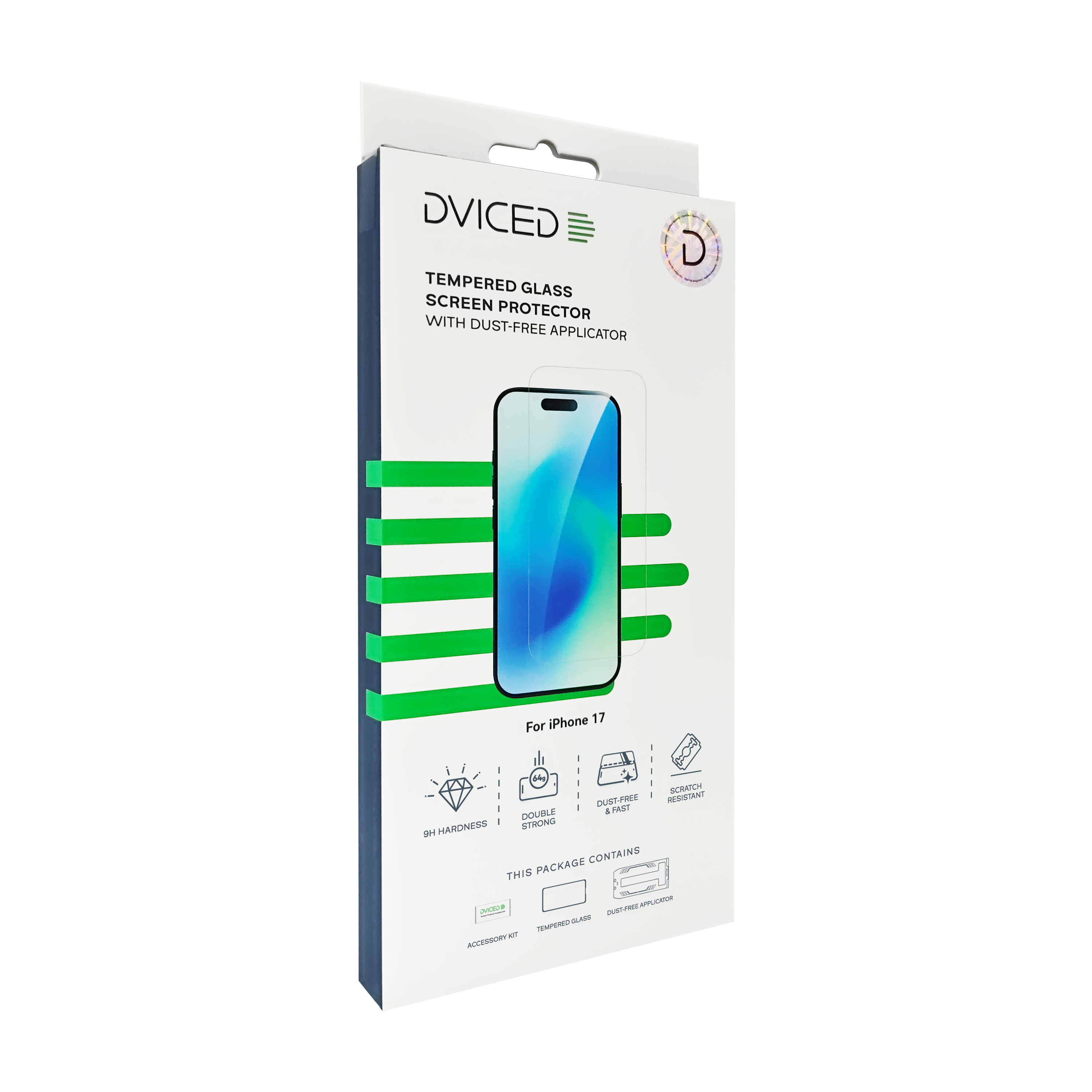Dviced Tempered glass screen protector for iPhone 17 with dust-free applicator