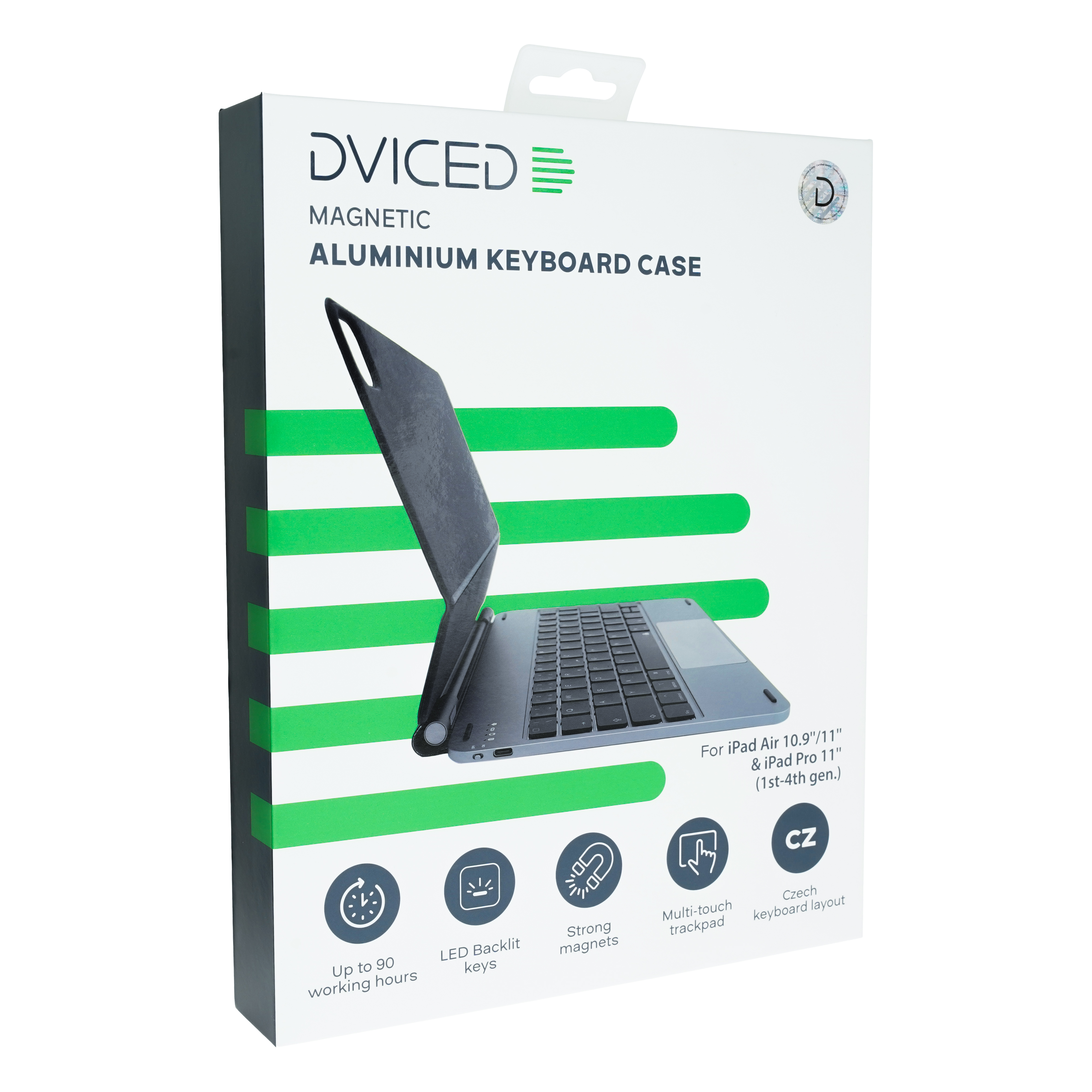 Dviced Magnetic Aluminium Keyboard Case for iPad Air/Pro 11-inch - CZ - dark grey