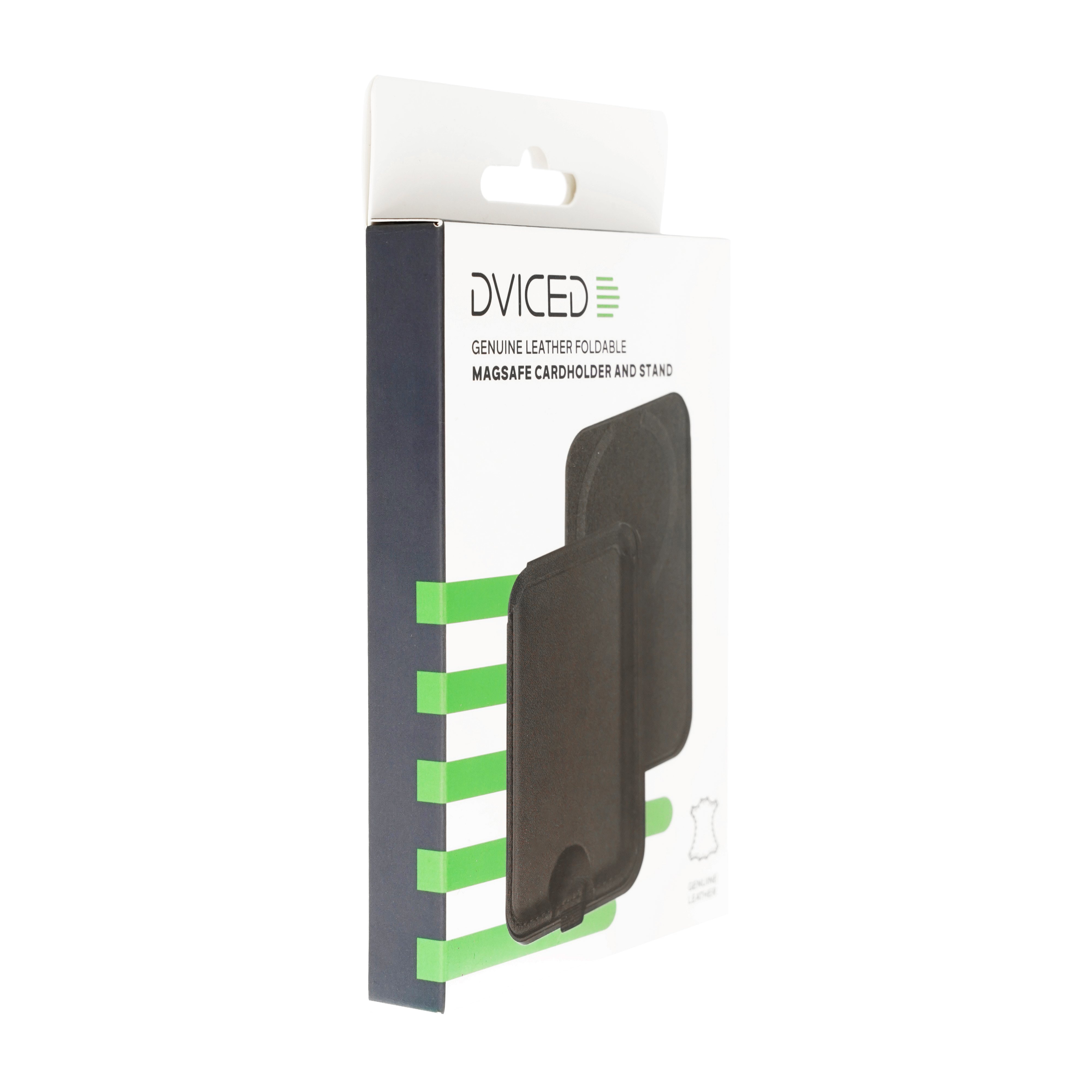 Dviced Leather magsafe foldable cardholder and stand - Black