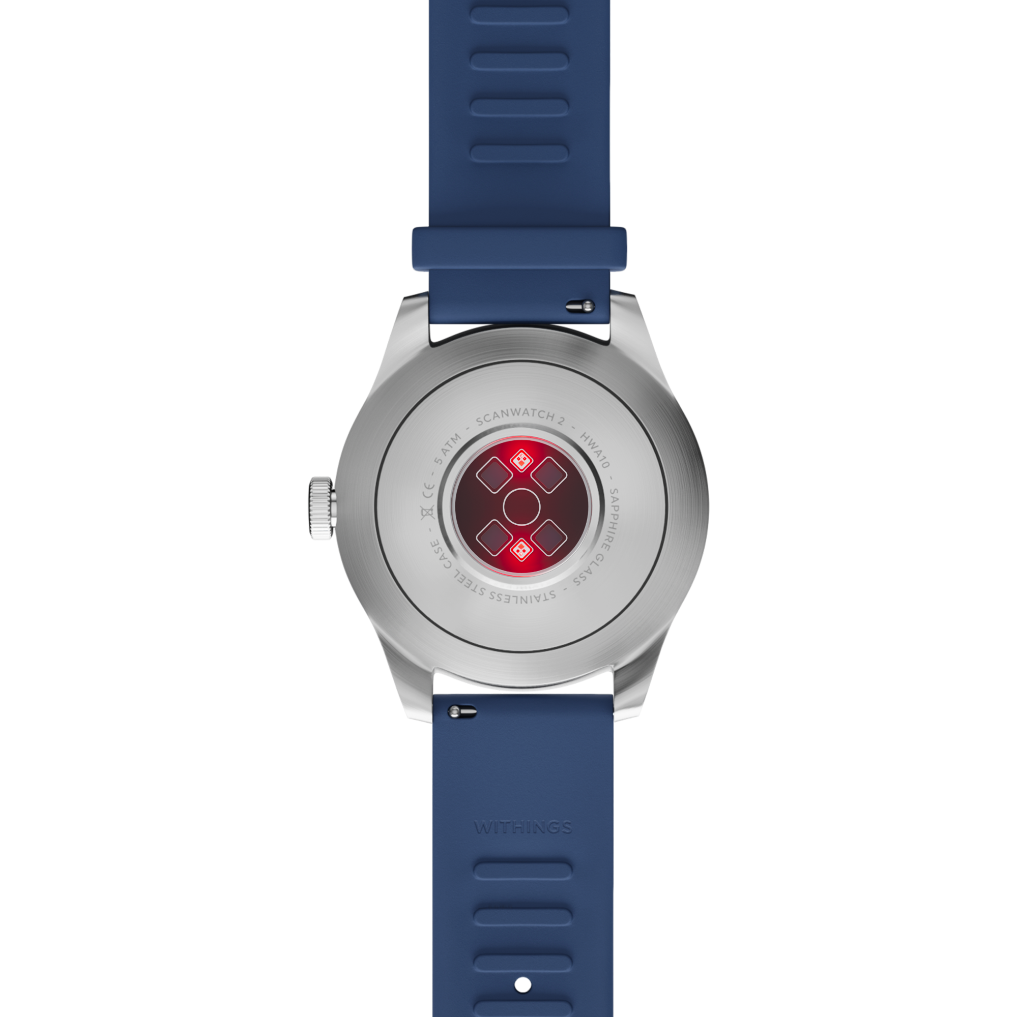 "Withings Scanwatch 2 / 42mm (Activity, Sleep Tracker, ECG, Temperature, SPO2 / Stainless steel, fkm wristband, sapphire glass) - Blue"
