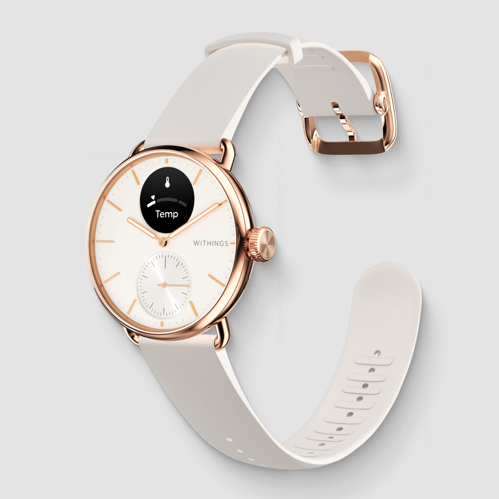 Withings Scanwatch 2 / 38mm (Activity, Sleep Tracker, ECG, Temperature, SPO2 / Stainless steel, fkm wristband, sapphire glass) - Sand
